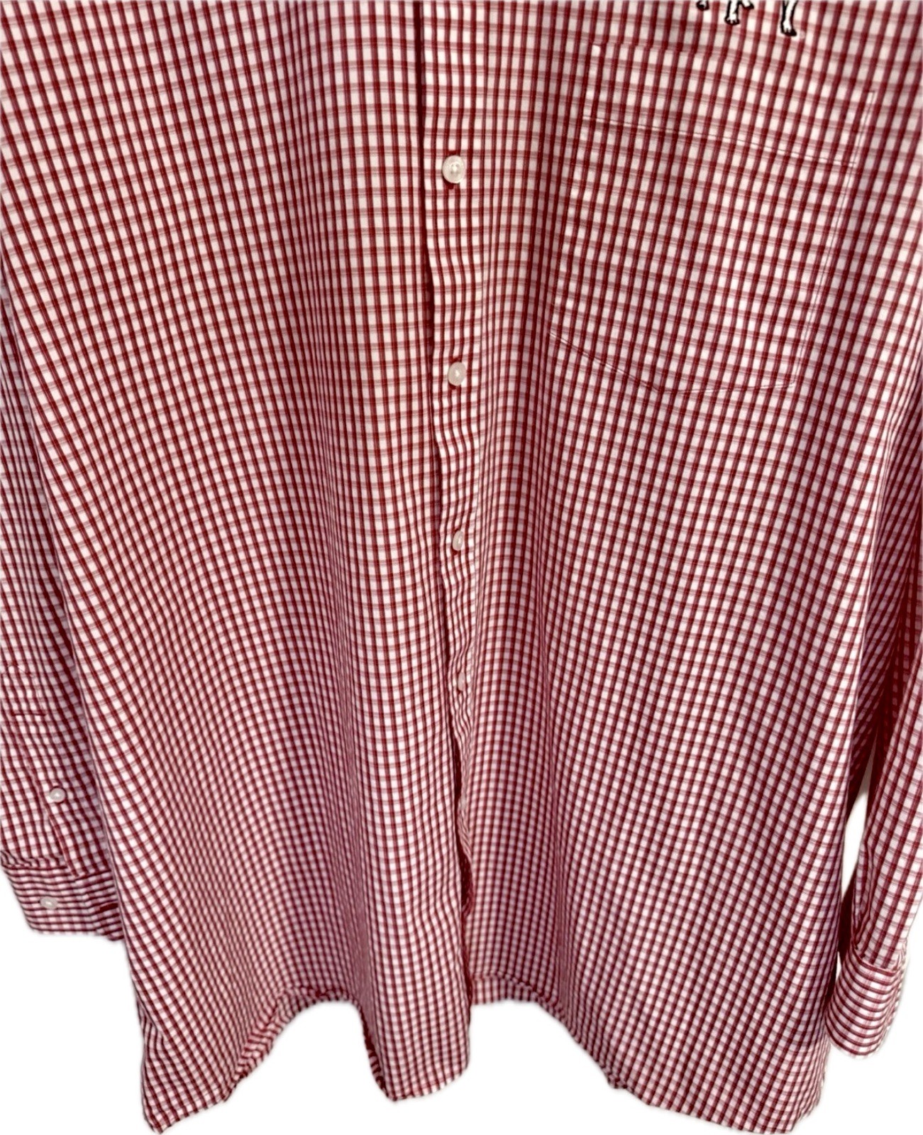 Cutter & Buck UGA Red & White Plaid Button Down Dress Shirt 3XB Men’s
