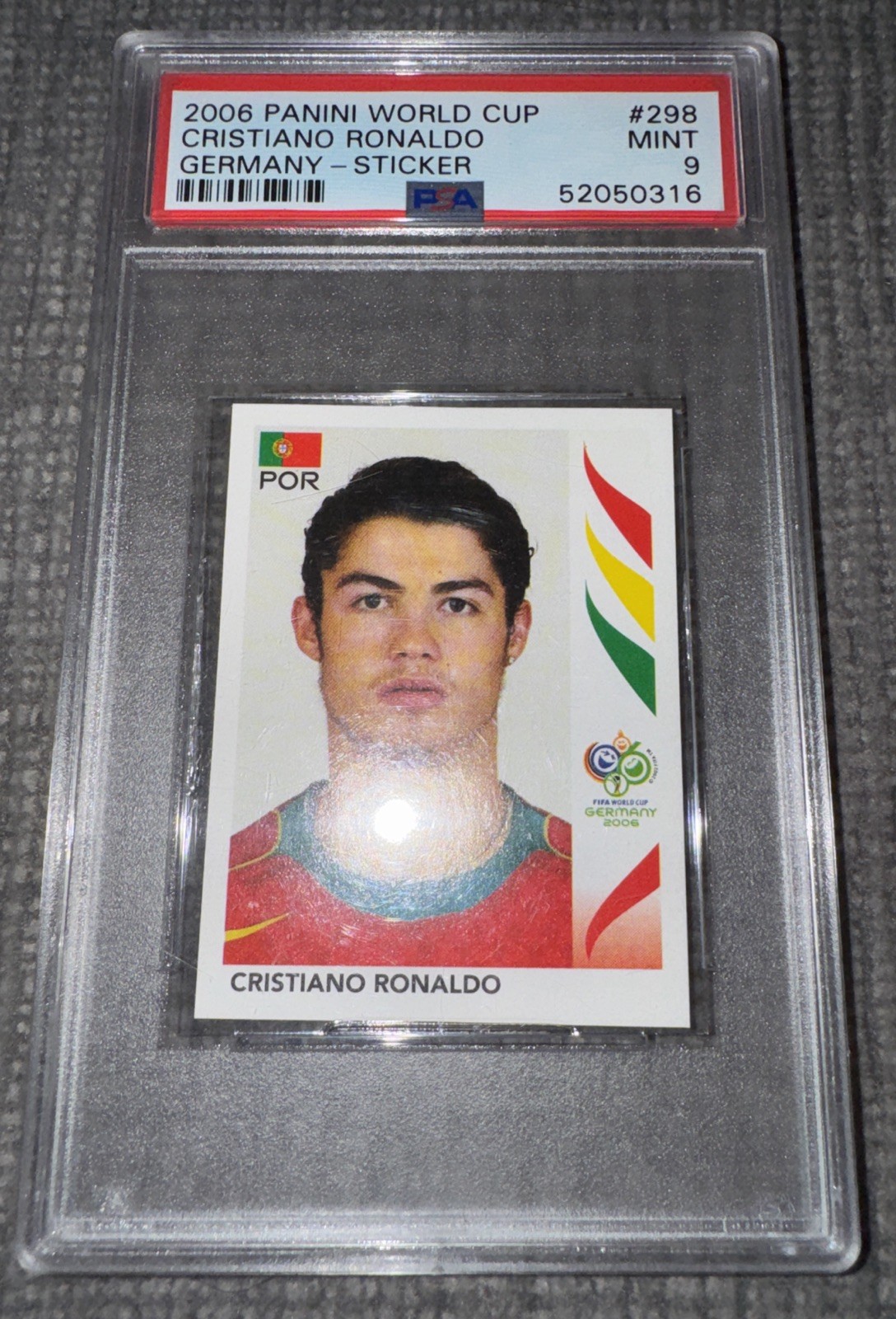 2006 Panini FIFA World Cup Germany – Cristiano Ronaldo – Sticker- PSA 9 MINT!