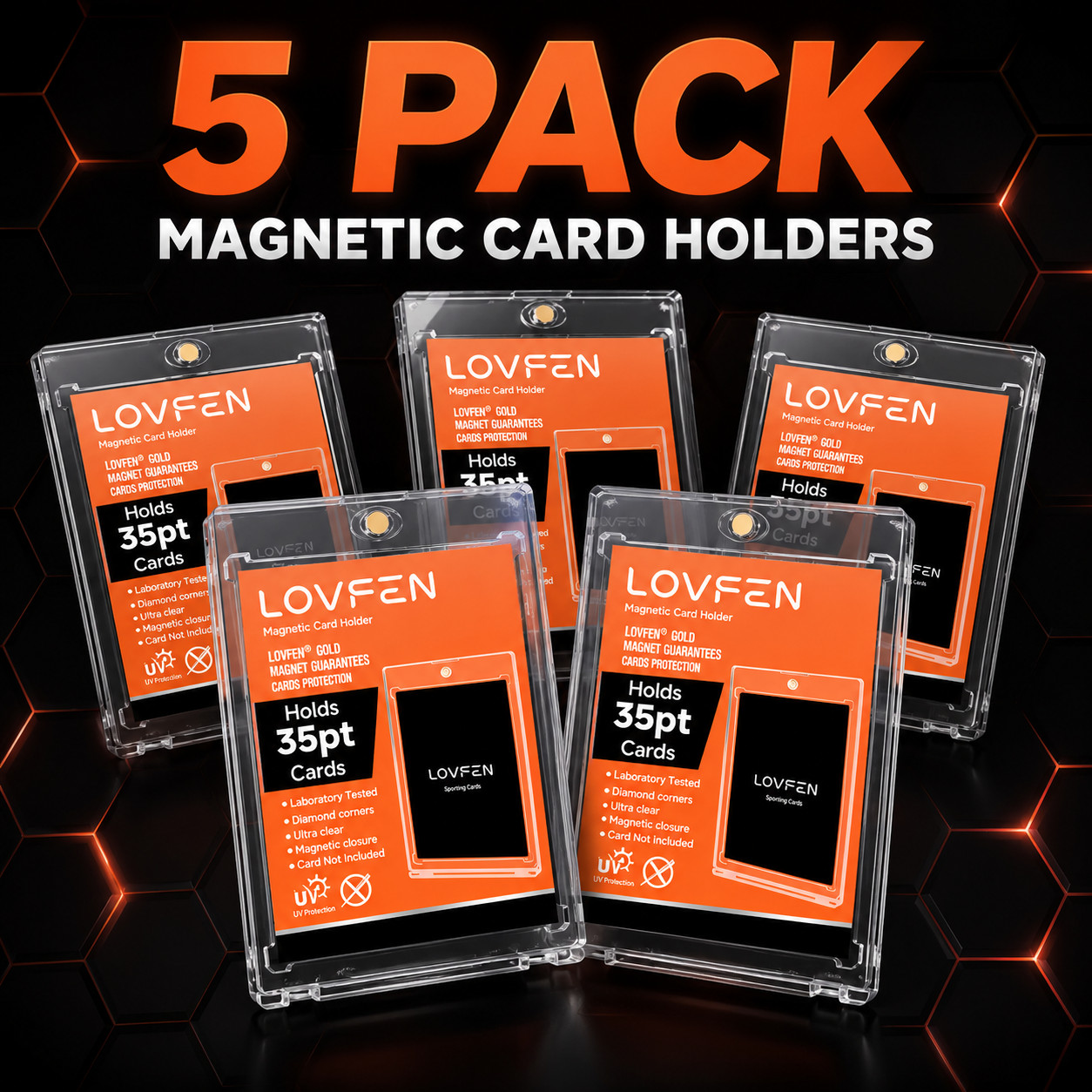 35pt Magnetic One Touch Card Holders for Trading Cards 5/25/50/100 Pack