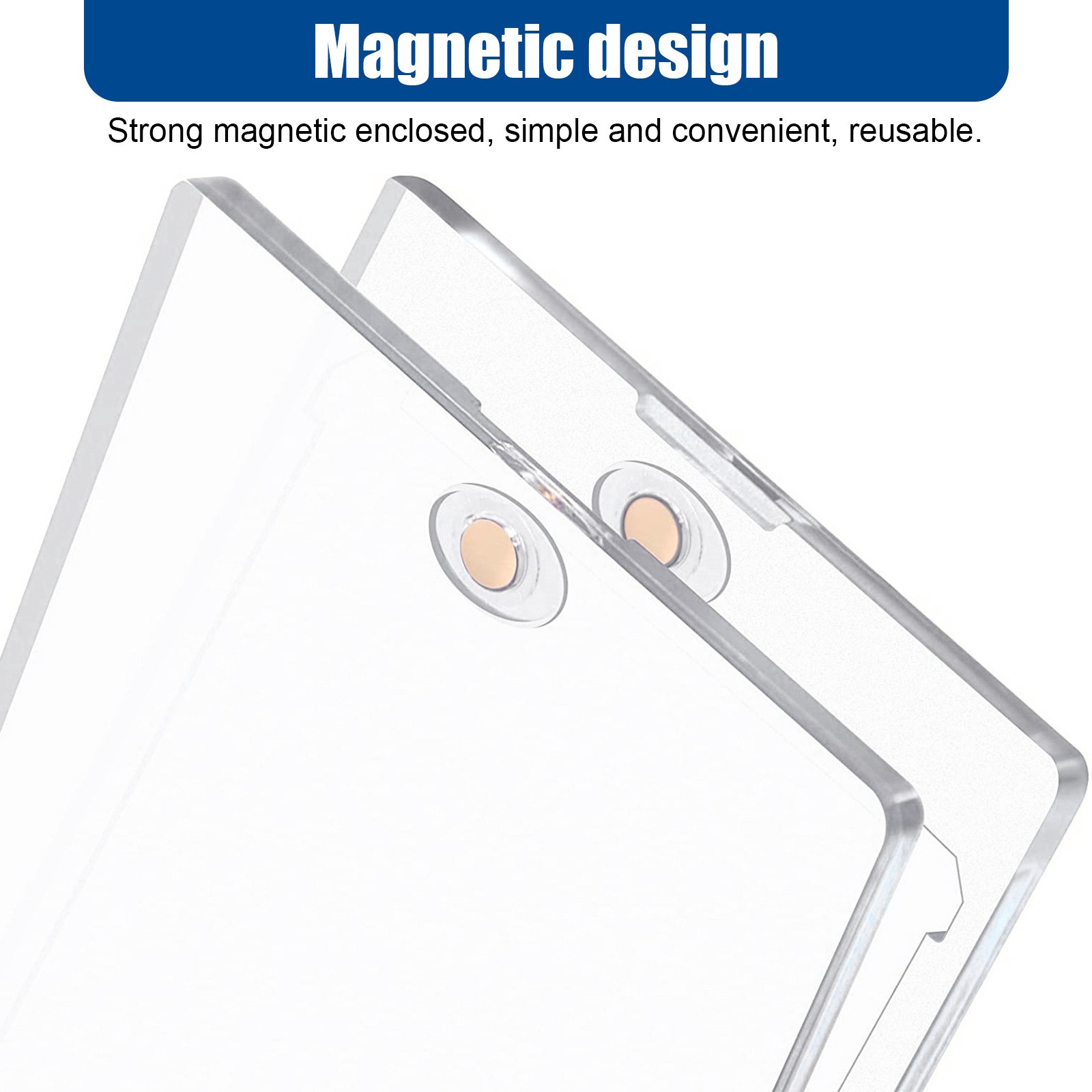 1-50Pcs Magnetic Trading Sports Card Holders 35PT Protective Film UV Protection