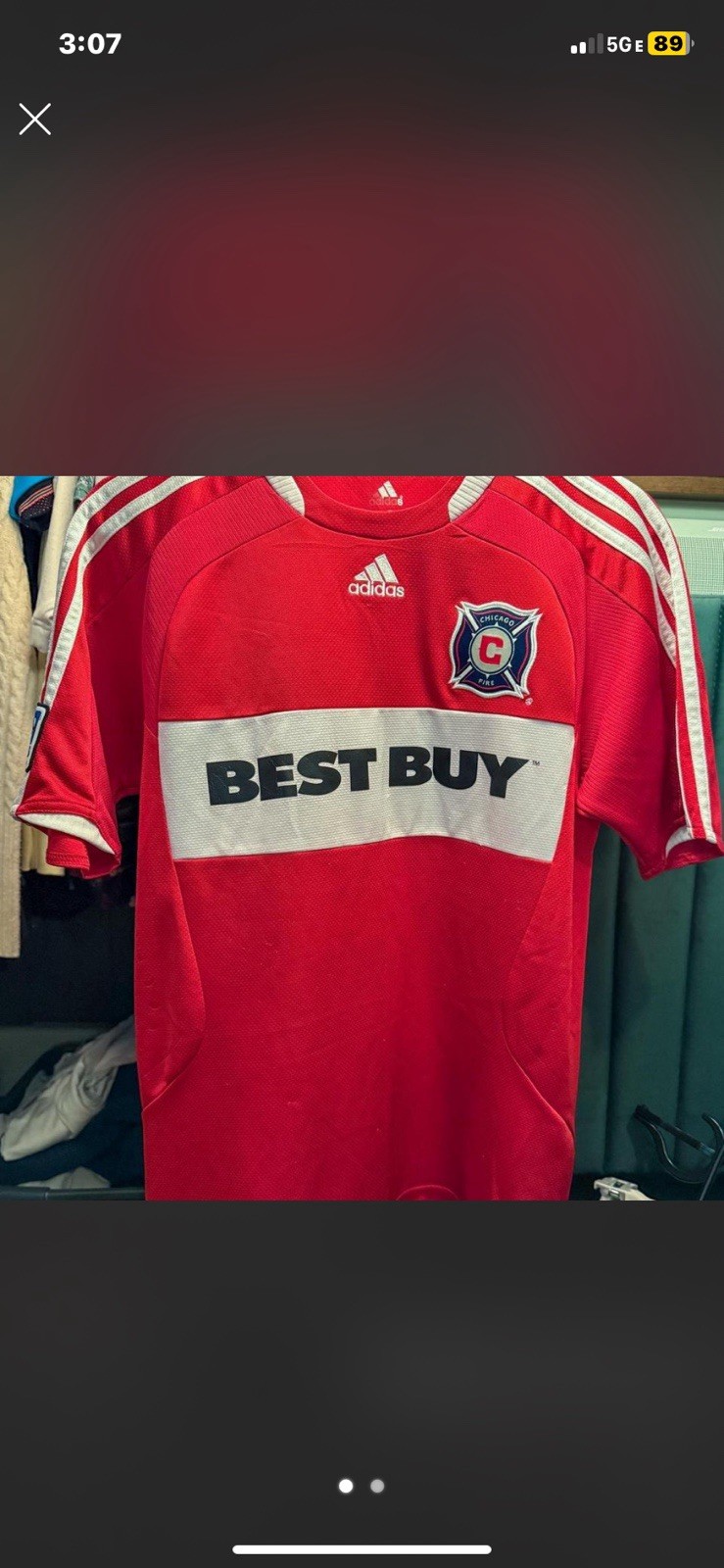 Brian McBride Chicago Soccer Adidas MLS YL Home Kit Short Sleeve Fast Ship USMNT