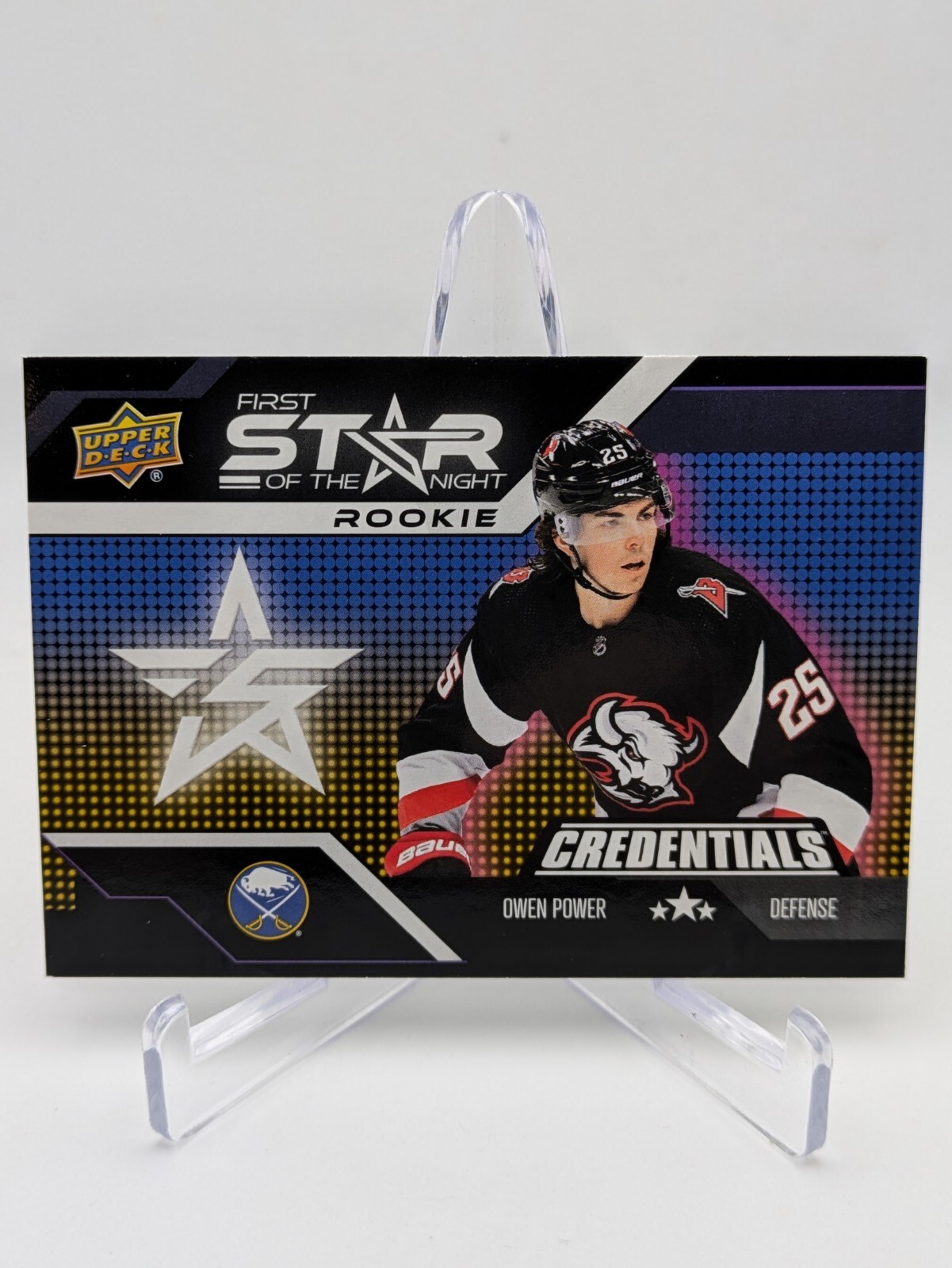 💥22-23 2022-23 Credentials Owen Power ROOKIE FIRST Star of Night #1SR-2 Sabres