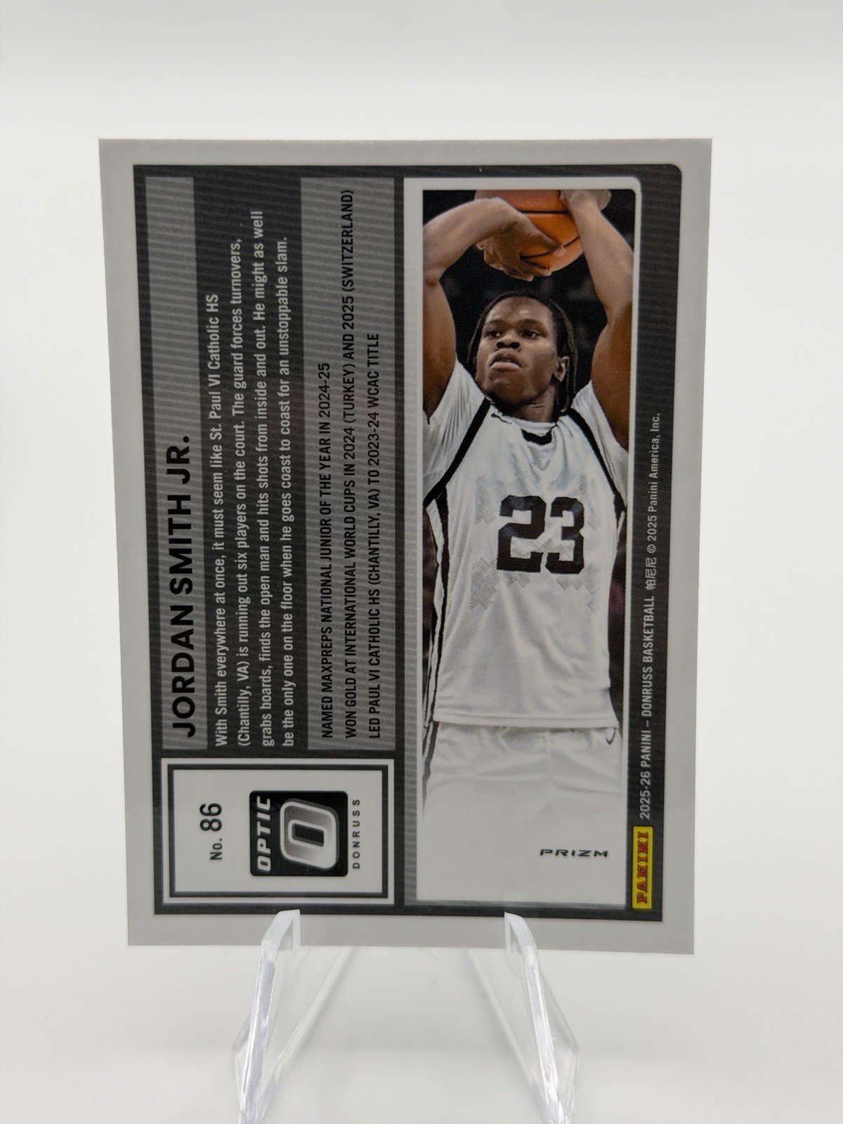 2025-26 Panini Donruss – Optic Jordan Smith Jr. #86 Holo Prizm (RC)