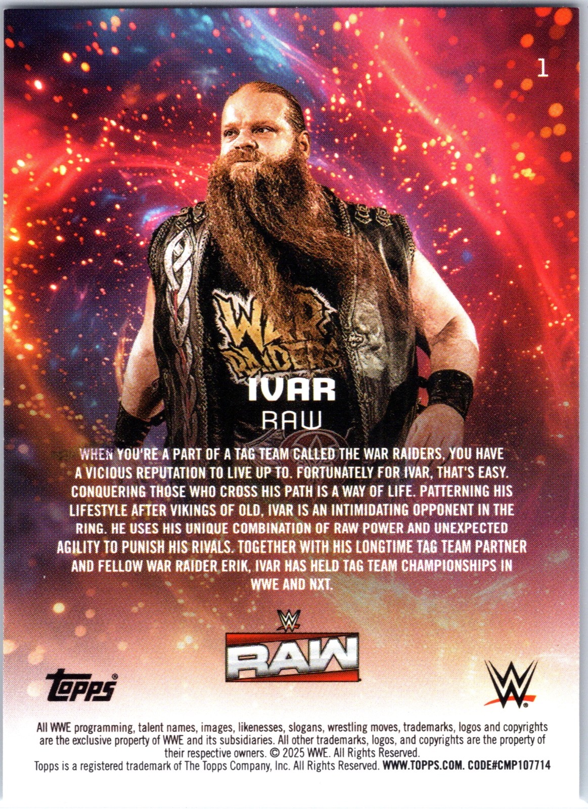 2025 Topps Universe WWE Ivar Blue Pulse /175
