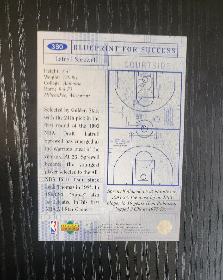 1994-95 Collector’s Choice – Latrell Sprewell #380 Silver Signature