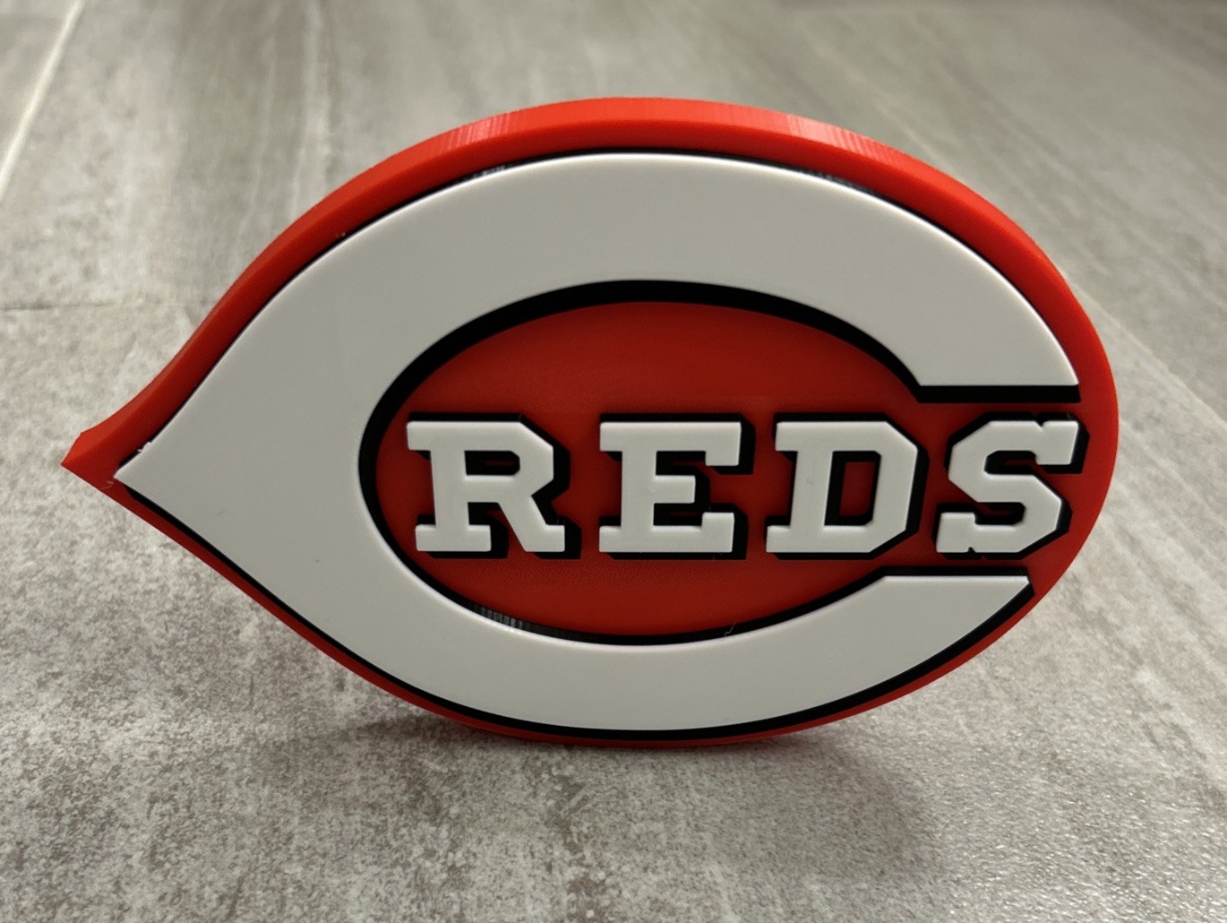 Cincinnati Reds Logo Display 3D Printed Wall Desk Shelf Art Red White Black Sign