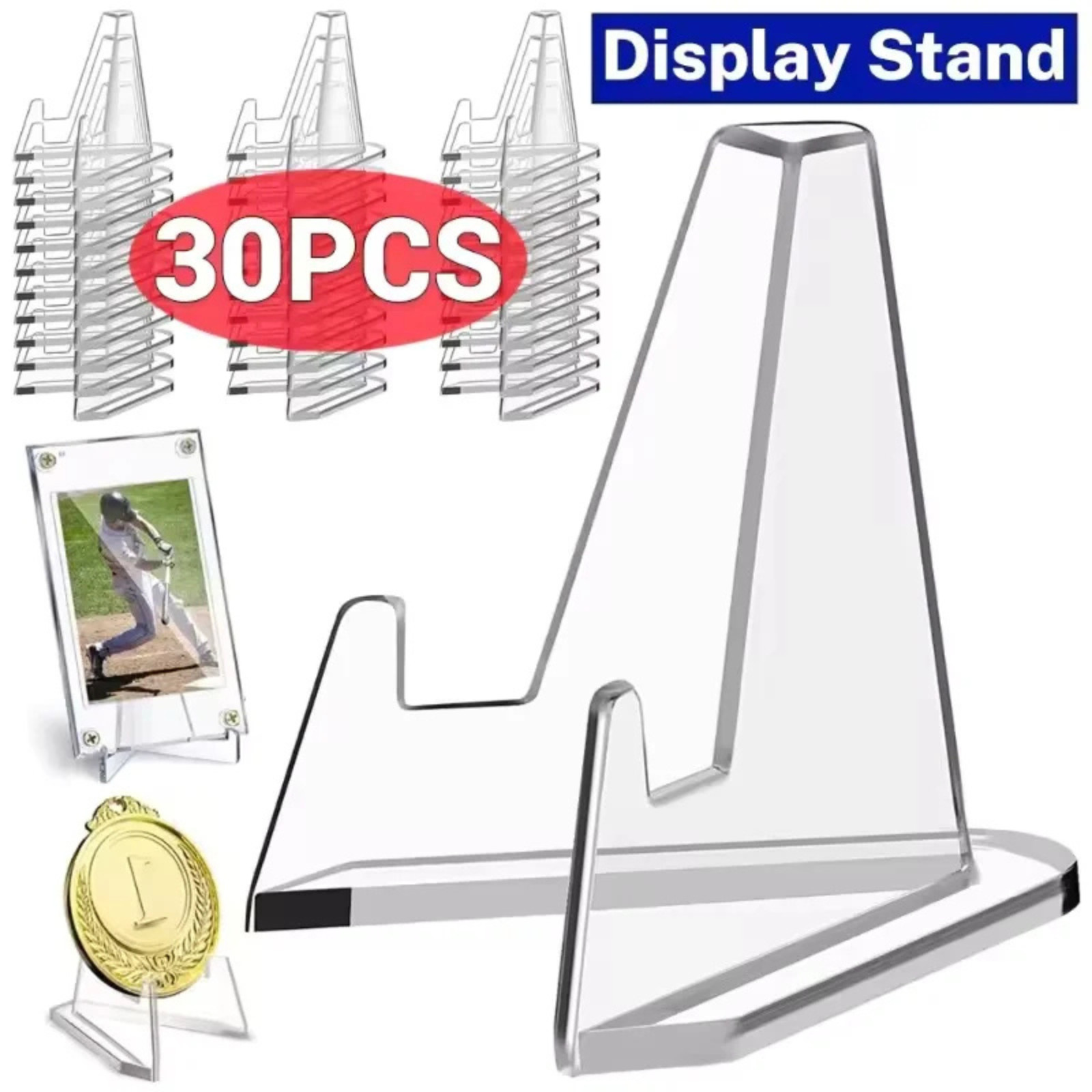 1-30Pcs Pack Clear Card Stands, Arcylic Card Display for Sports Graded
