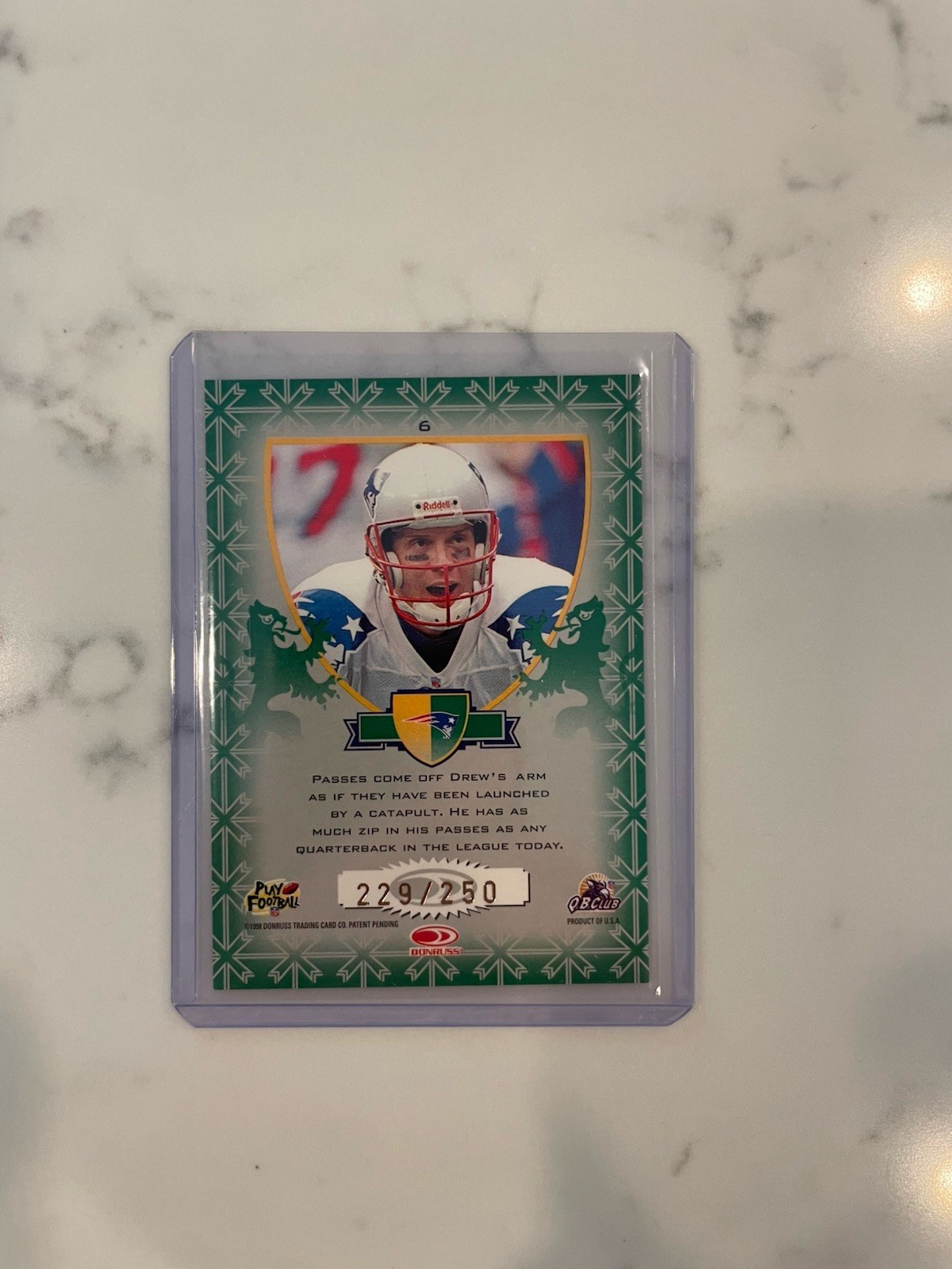 1998 Leaf Rookies & Stars – Donruss Crusade Drew Bledsoe #6 Green /250