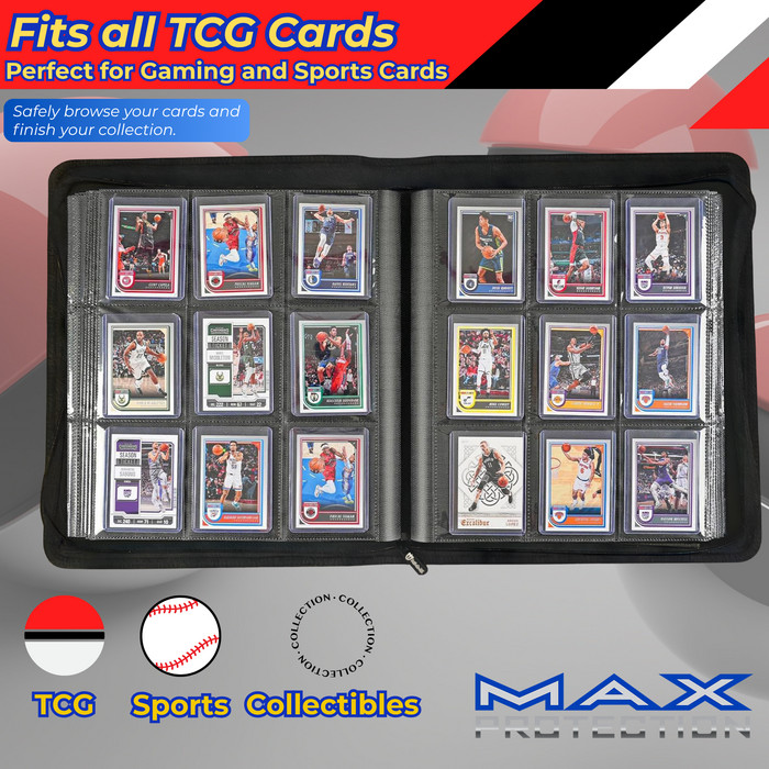 Max Pro Top Loader Binder | Holds 252 Standard 3”x4” Sports & Pokemon Cards