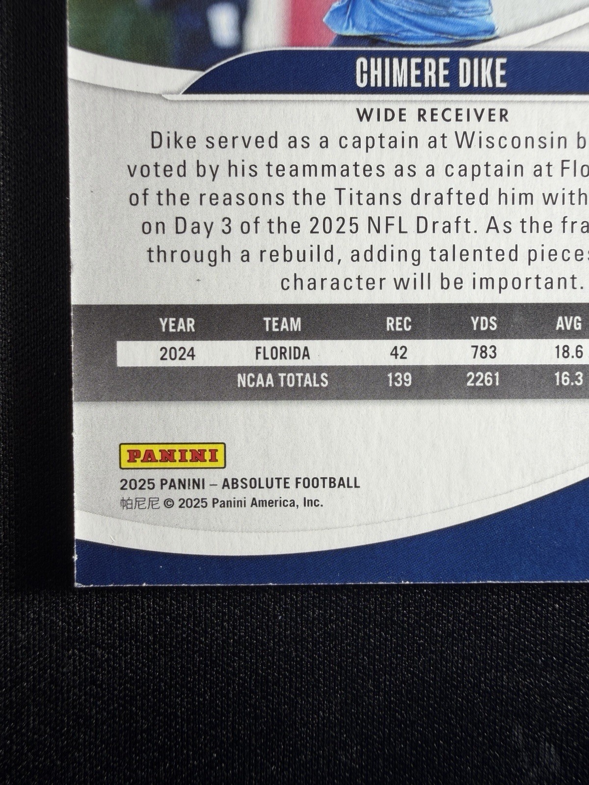 2025 Panini Absolute – Rookies Chimere Dike #113 Green Spectrum /25 (RC)