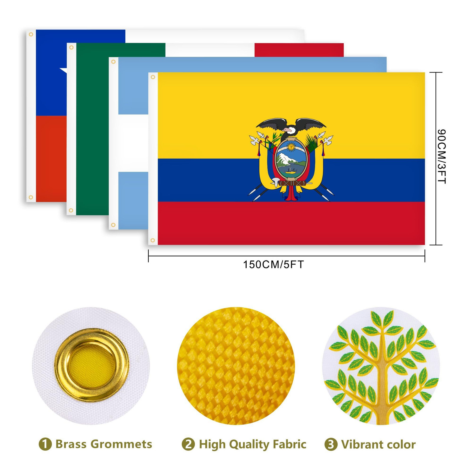 XIFAN 22 Pcs Spanish Speaking Countries 36 inches by 60 inches, Multicolor