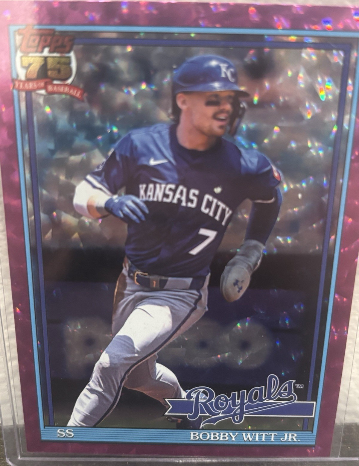 Topps Series 1 2026 Pink Crackle Board Paralel Bobby Witt Jr. 1991 Topps #T91-3
