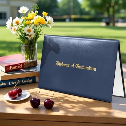 Diploma Cover for Certificate 8.5″x 11″ Imprinted “Diploma of 1 pcs Navy