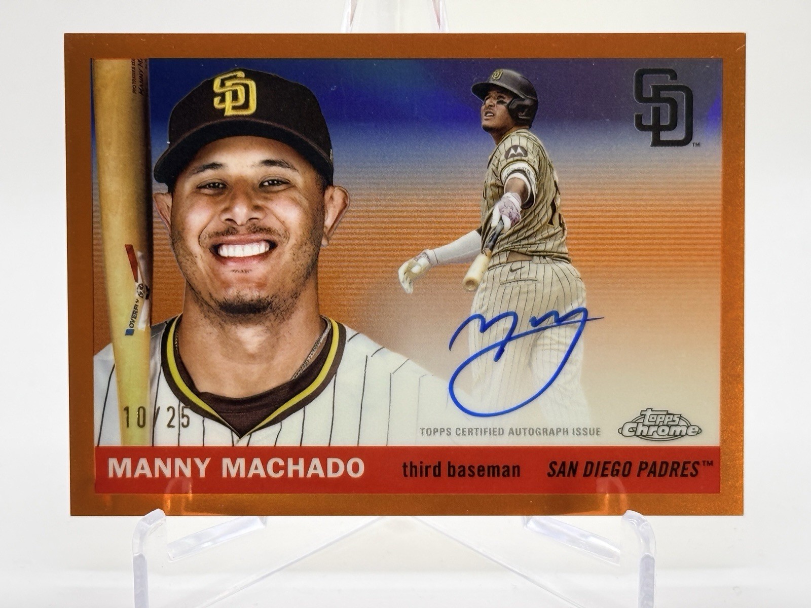2025 Topps Chrome Platinum Manny Machado AUTO CPA-MM Orange /25 San Diego Padres