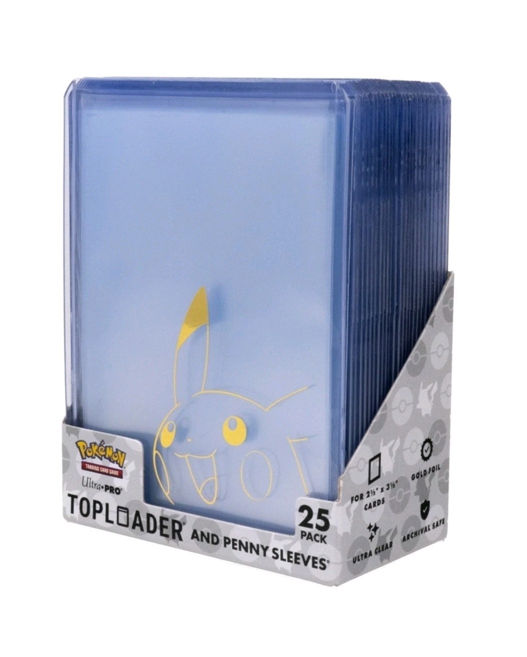 Ultra PRO Pikachu Foil Toploaders/Penny Sleeves Combo Pack 3″×4″ Standard (25ct)