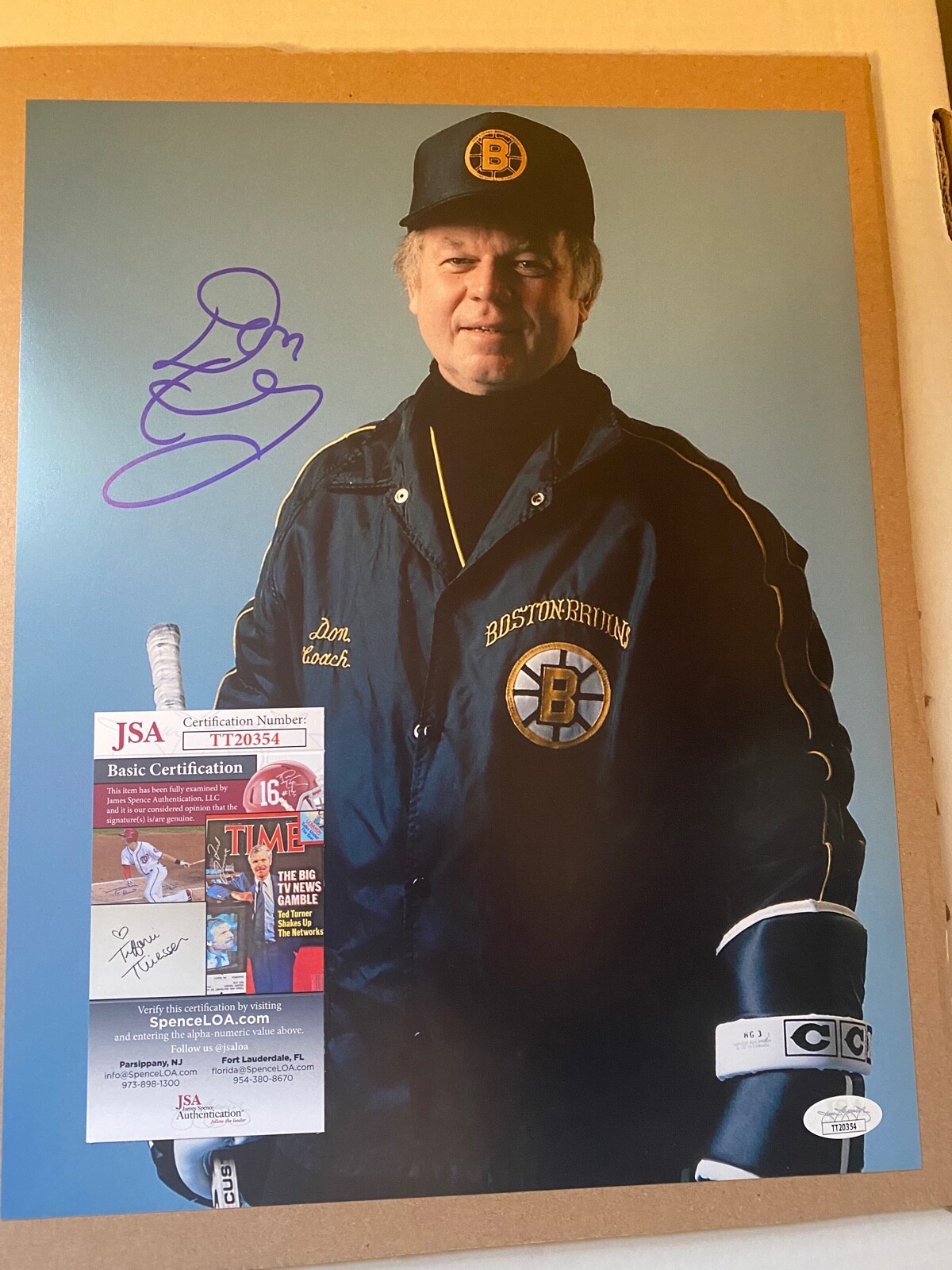 DON CHERRY BOSTON BRUINS SIGNED PHOTO 11 X14 JAMES SPENCE JSA COA