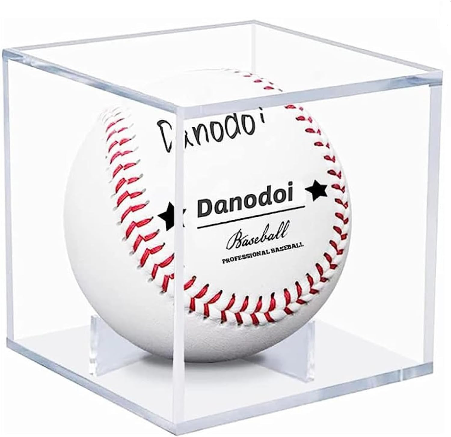 Baseball Display Case UV Protected Acrylic Clear Baseball Holder Square