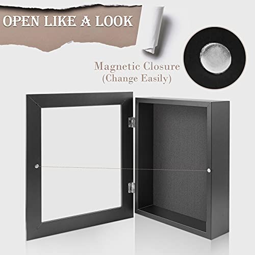 8×10.5 Shadow Box Frame Display Case – 2-Inch Depth – Black – 1 Pack