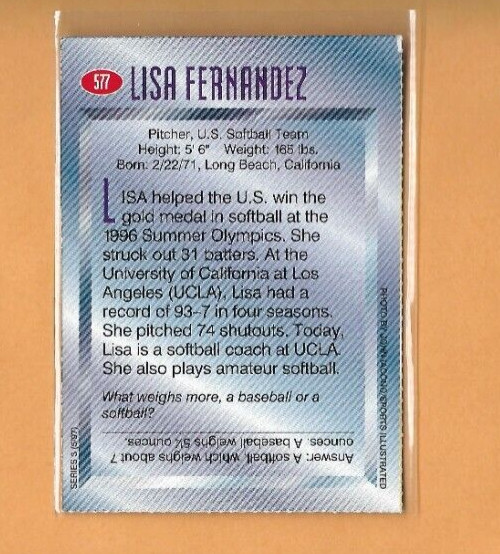 1997 SI Sports Kids LISA FERNANDEZ Softball University UCLA Bruins Olympics #577