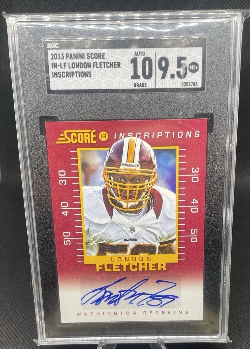 2013 Panini Score Inscriptions Autograph London Fletcher SGC 9.5 W/ 10 Auto