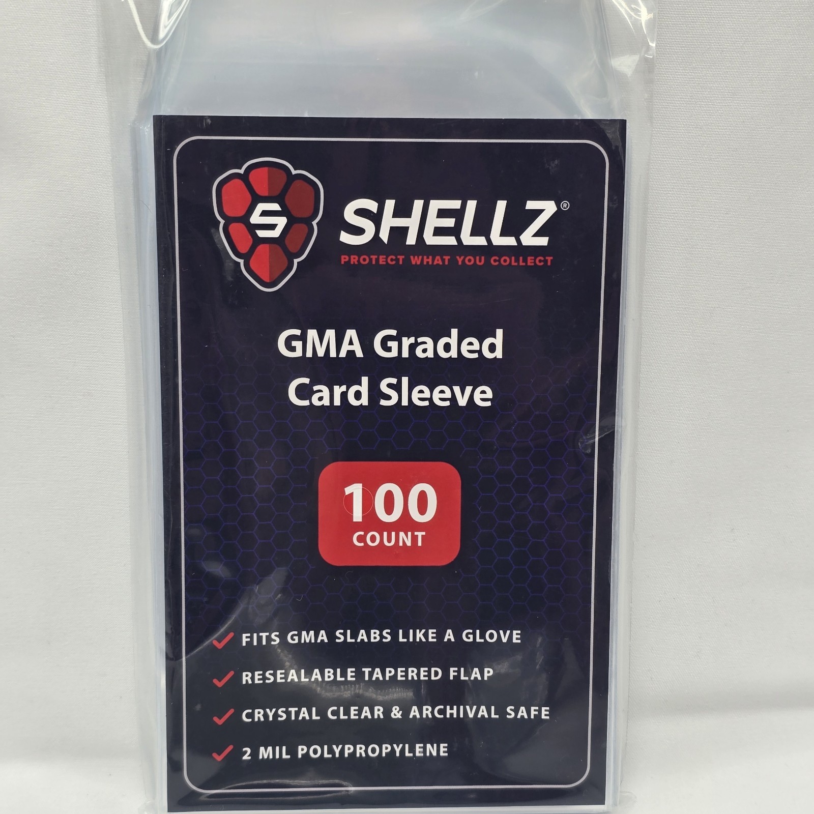 5 Packs ~500 TOTAL~ Shellz GMA Graded Card Sleeves Resealable Crystal Clear 2mil