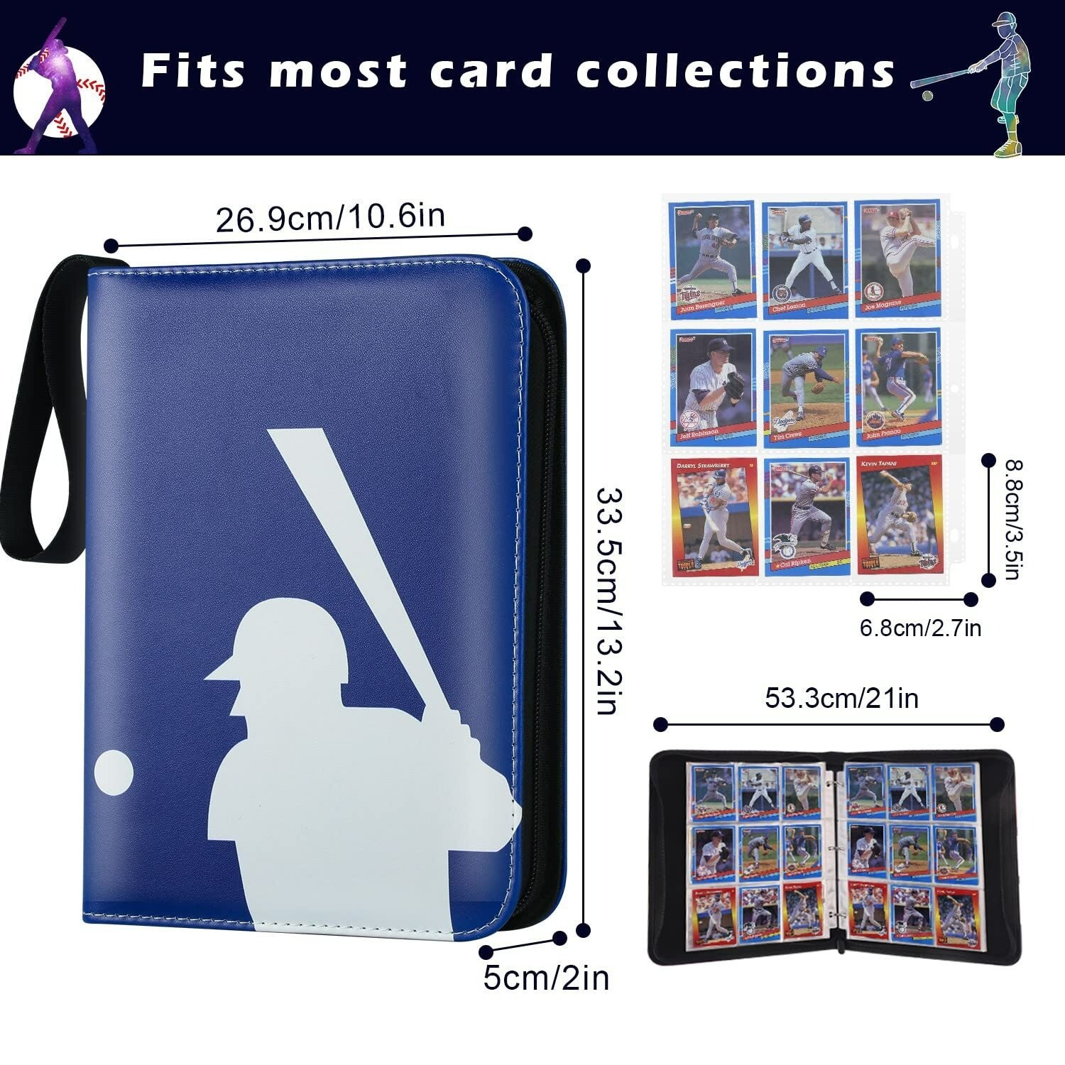9 Pocket Baseball, Sports Card Binder, Trading Card Binder with Sleeves, Collect