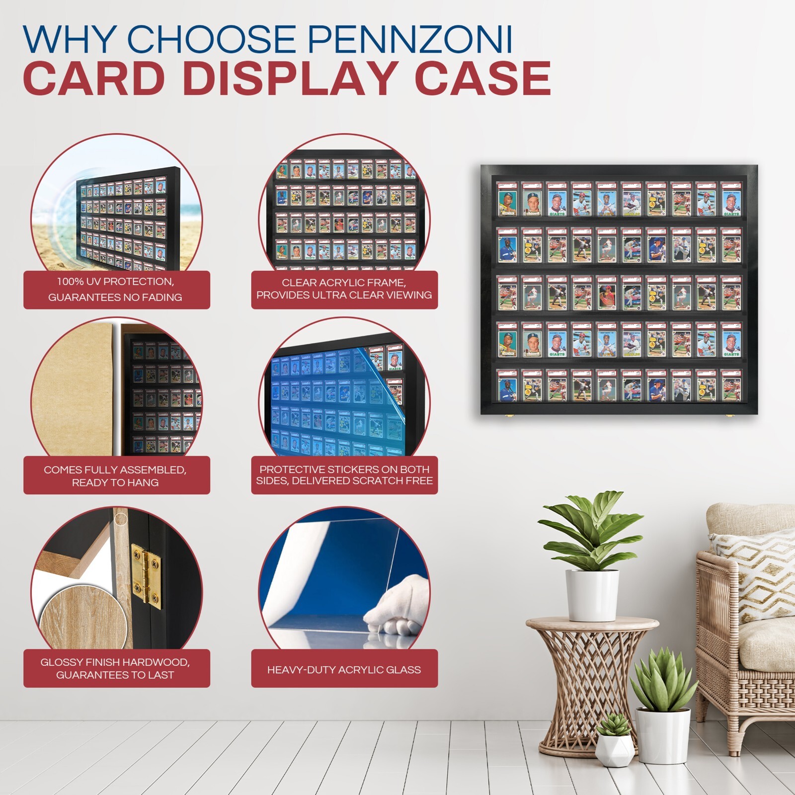 Sports Card Display Case 50 PSA Deep Beckett