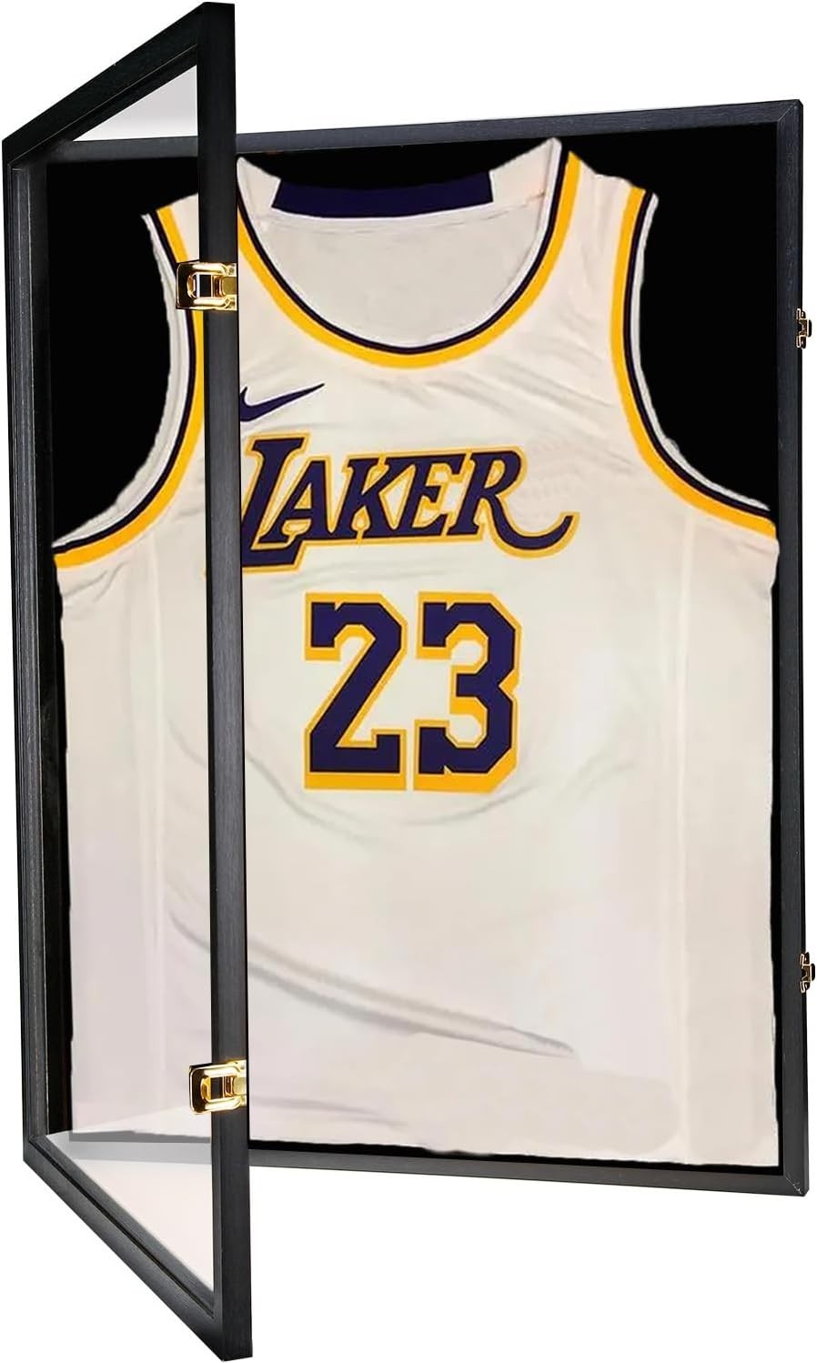 Jersey Display Case Wooden Shadow Box Frame 98% UV Acrylic Sports Shirt Black