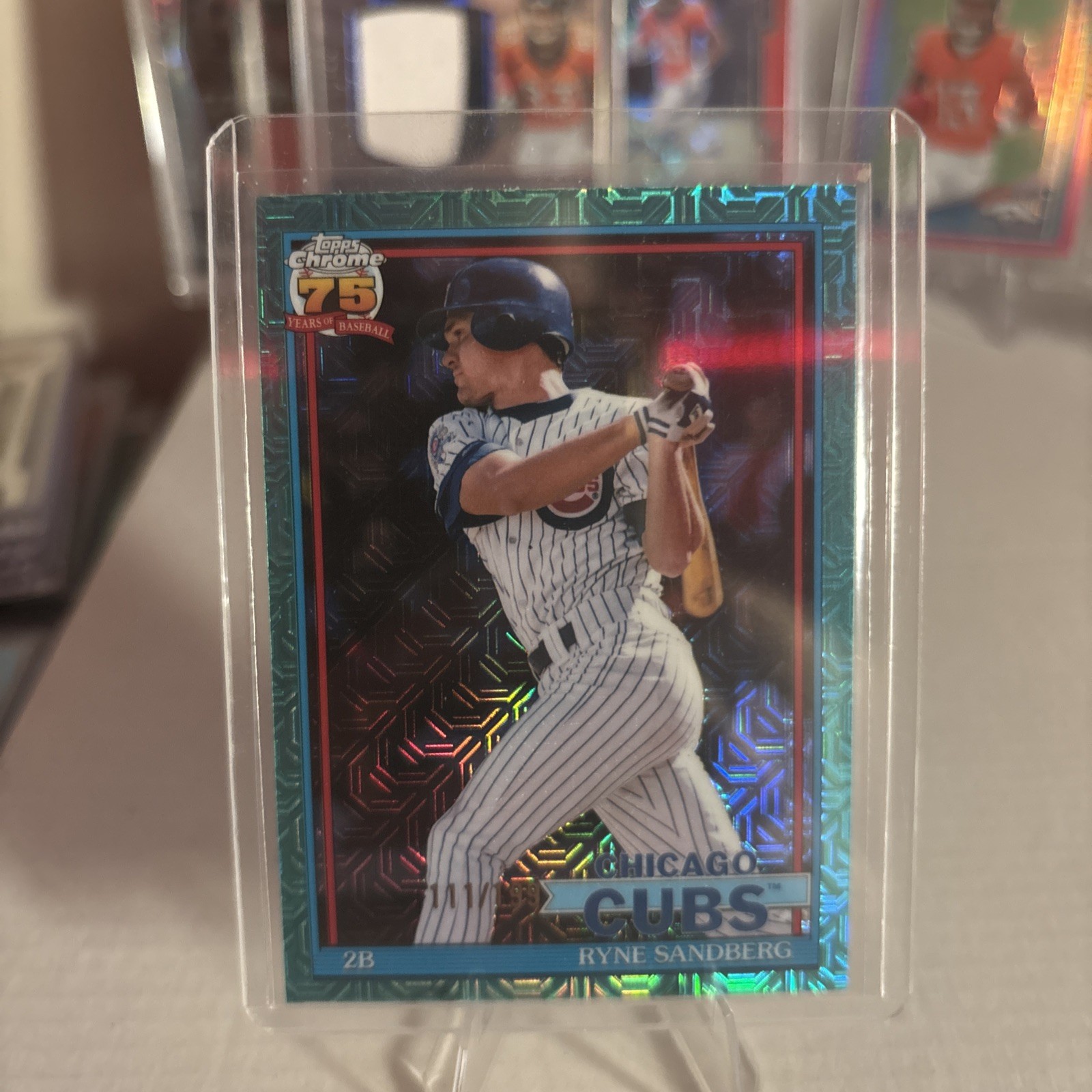 2026 Topps- 1991 Topps Chrome Silver Pack Mojo Ryne Sandberg Aqua Refractor /199