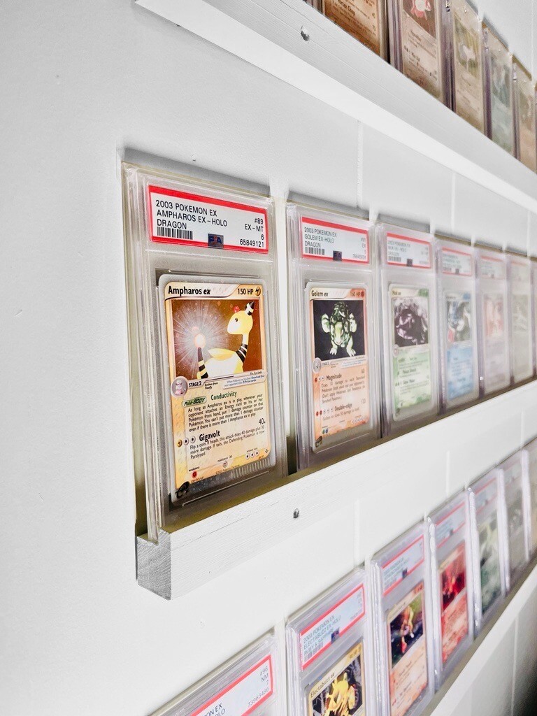 🔥Trading Card Display Shelf – Holds PSA, SGC & Other Graded Slabs – White