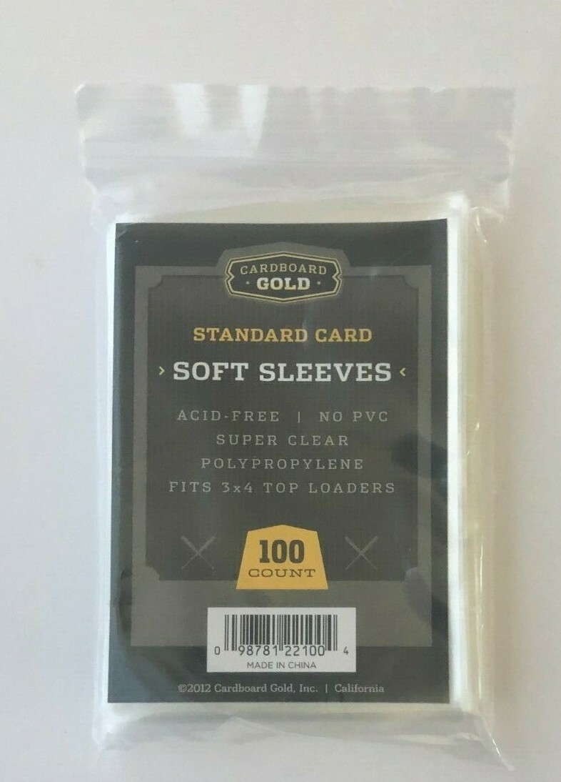 100 Cardboard Gold Standard Card Soft Sleeves – (1 Pack of 100)