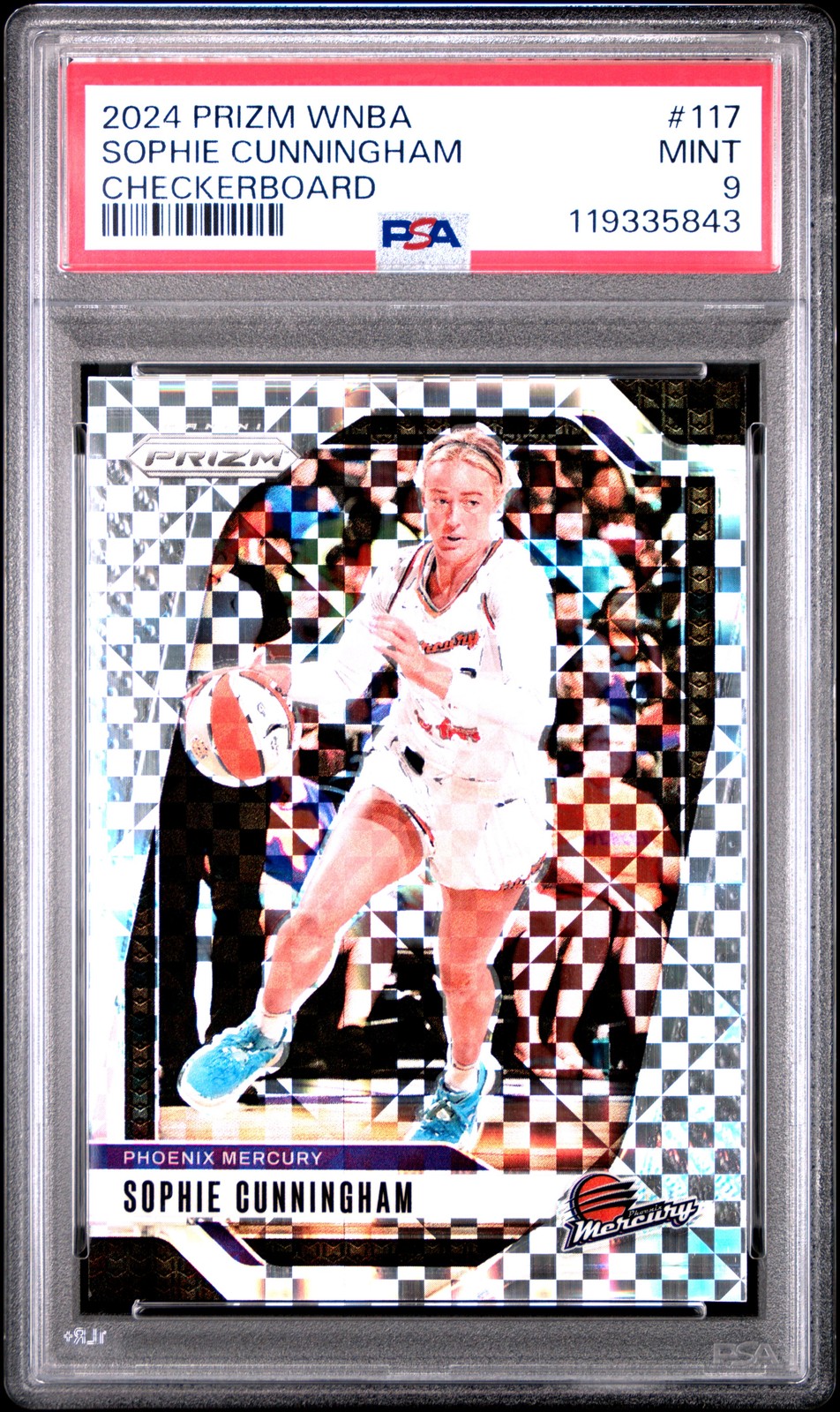 2024 Panini Prizm WNBA #117 Sophie Cunningham Checkerboard Prizms PSA 9