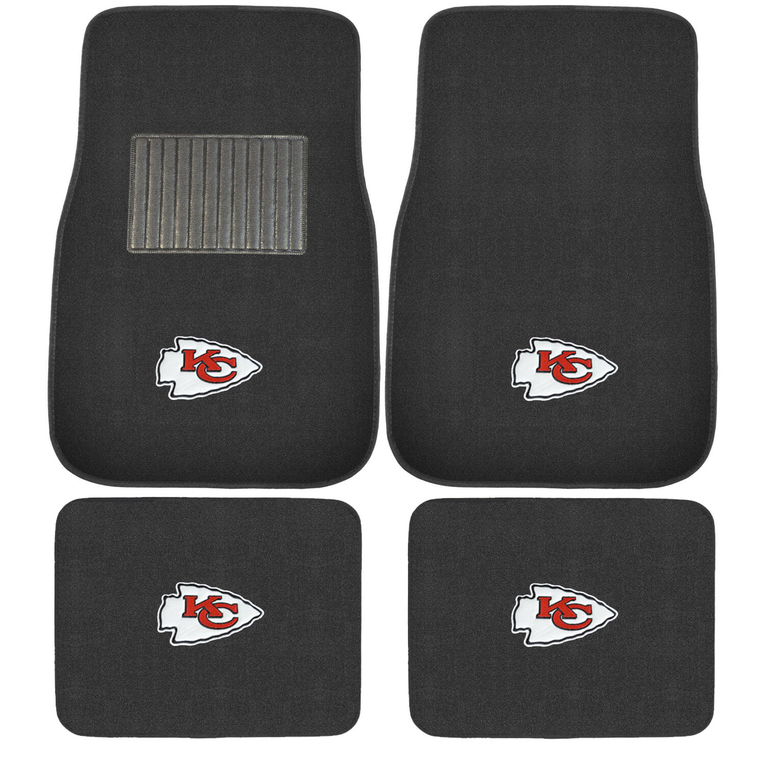 New 4pcs NFL Kansas City Chiefs Car Truck Front Rear Carpet Floor Mats Set