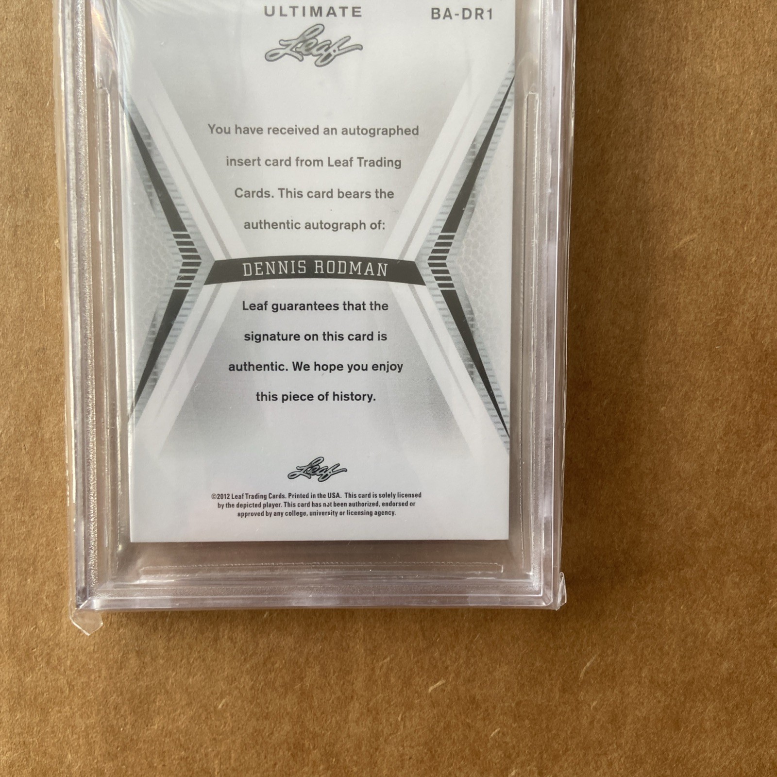 2012-13 Leaf Ultimate Dennis Rodman On-Card Auto #BA-DR1 Beckett 9.5