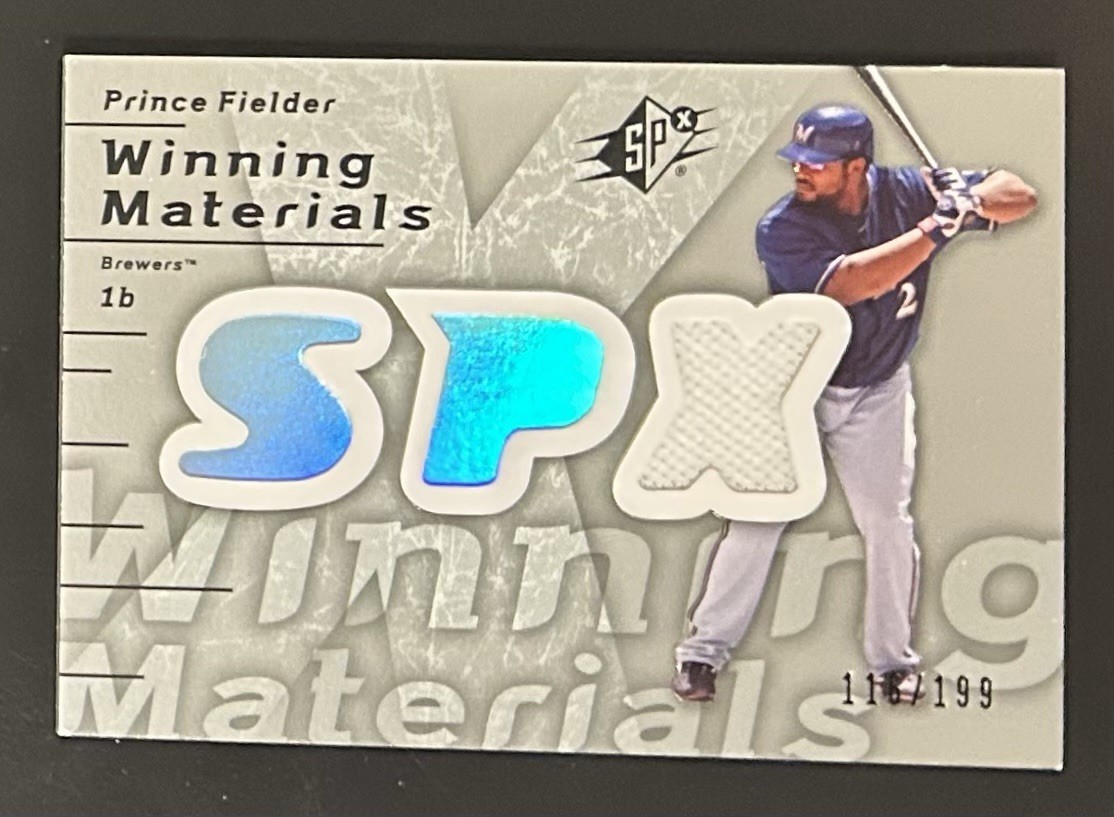 2007 SPx Winning Materials Silver 116/199 Prince Fielder #WM-PF ~ Game Used