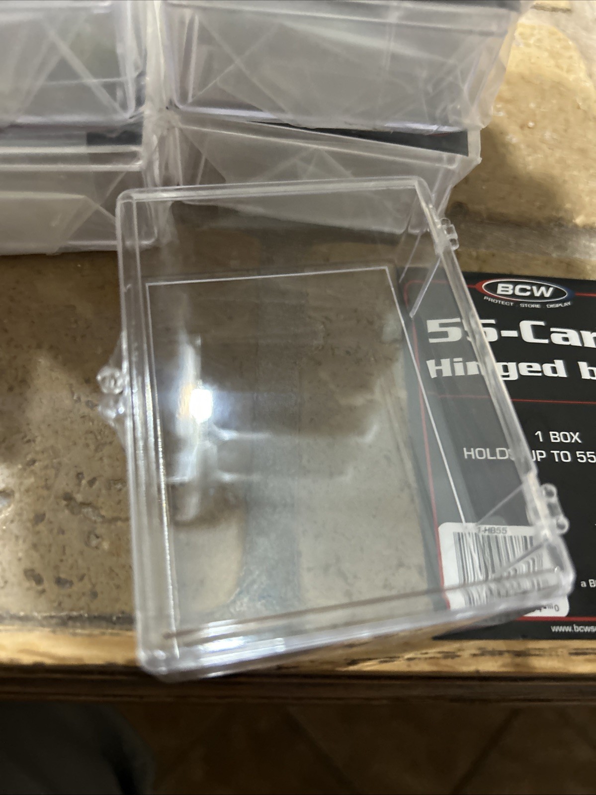 BCW 15 Count Clear Hinged Card Storage Boxes Case Holder Sports Trading Lot 15