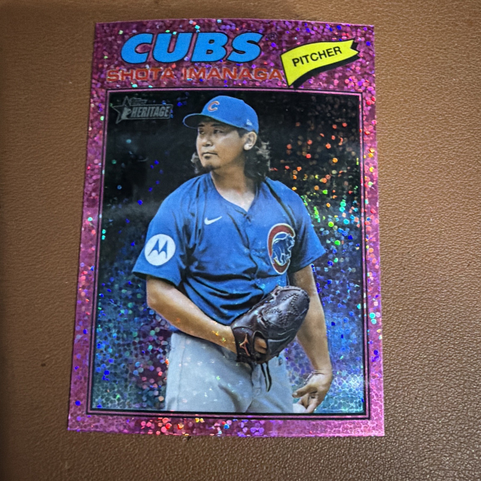 2026 Topps Heritage Shota Imanaga #202 Pink Sparkle Chicago Cubs