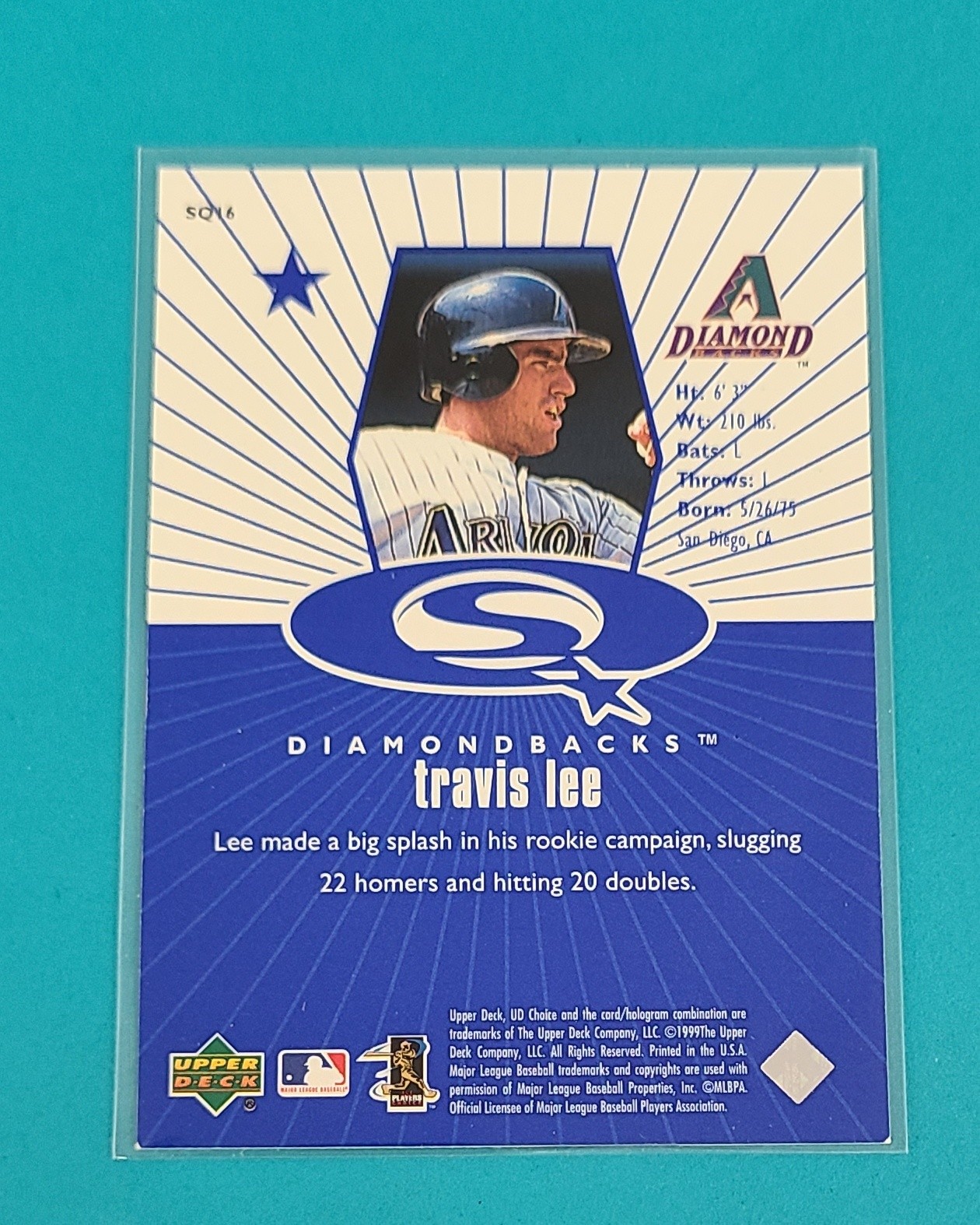 1999 UD Choice StarQuest Blue #SQ16 Travis Lee Arizona BASEBALL Card 8A