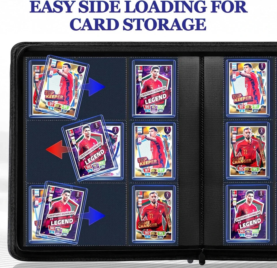 Top Loader Binder – Holds 324 Cards 20 Hard Sleeves Included,9-Pocket Side-Lo…