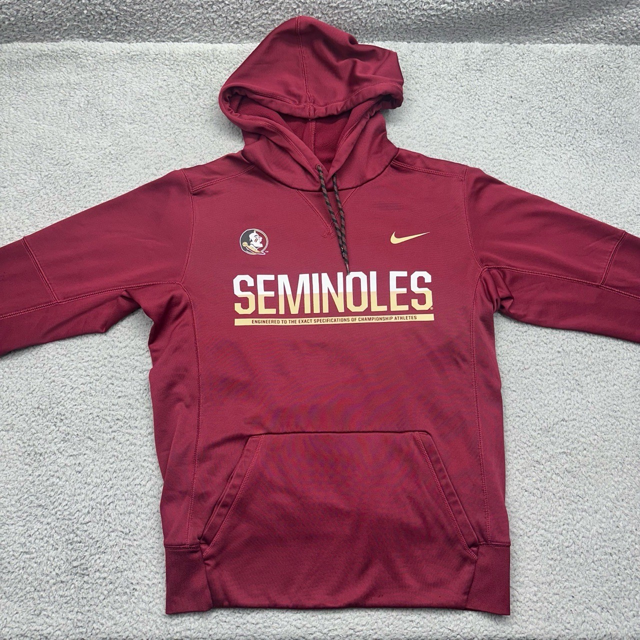 Nike 32868X-FS1 FSU Florida State Seminoles Mens Small Maroon Hoodie Sweatshirt