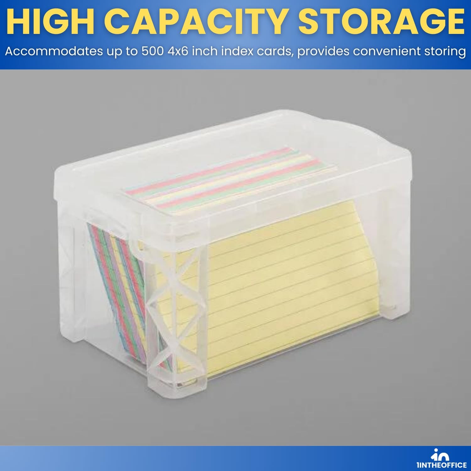 Clear Plastic Index Card Storage Boxes 4×6 Inch Set of 2 Holds 500 Cards