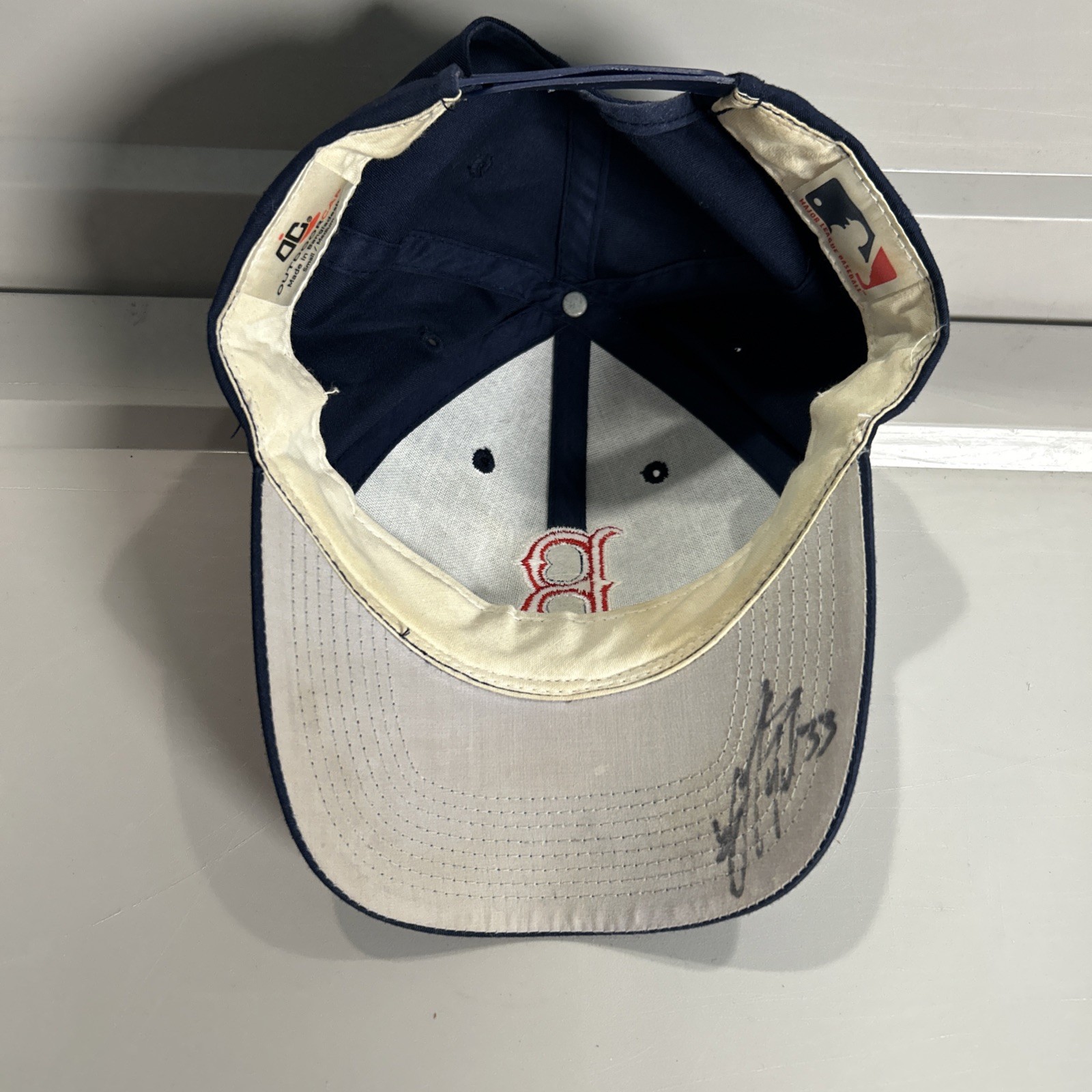 Y2K Boston Red Sox Autographed Hat Cap #33 Unknown Signature MLB Baseball #33