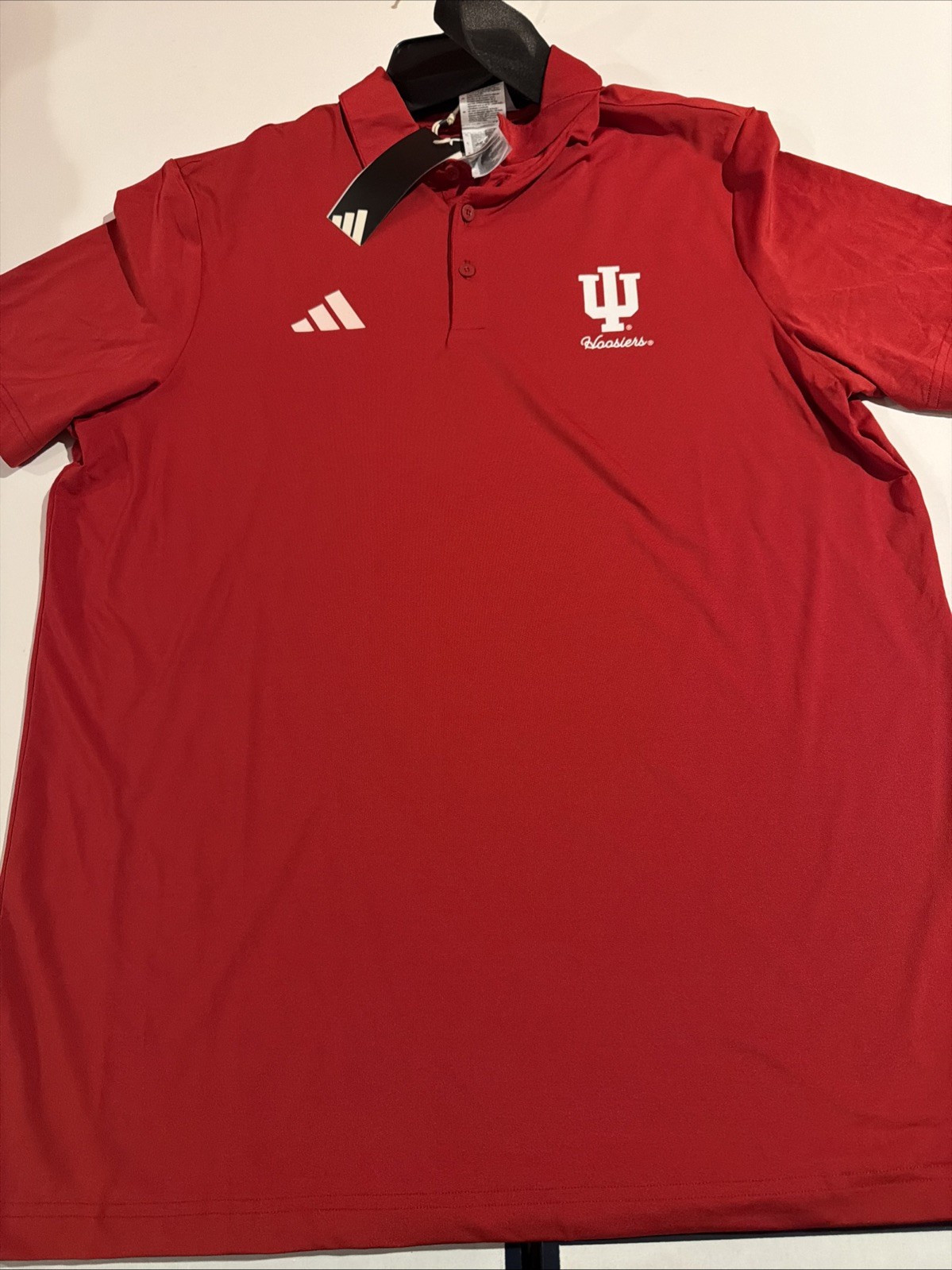 Adidas NCAA Indiana Hoosiers Team Ultimate365 Polo Sz L Red NWT Men’s KD1580