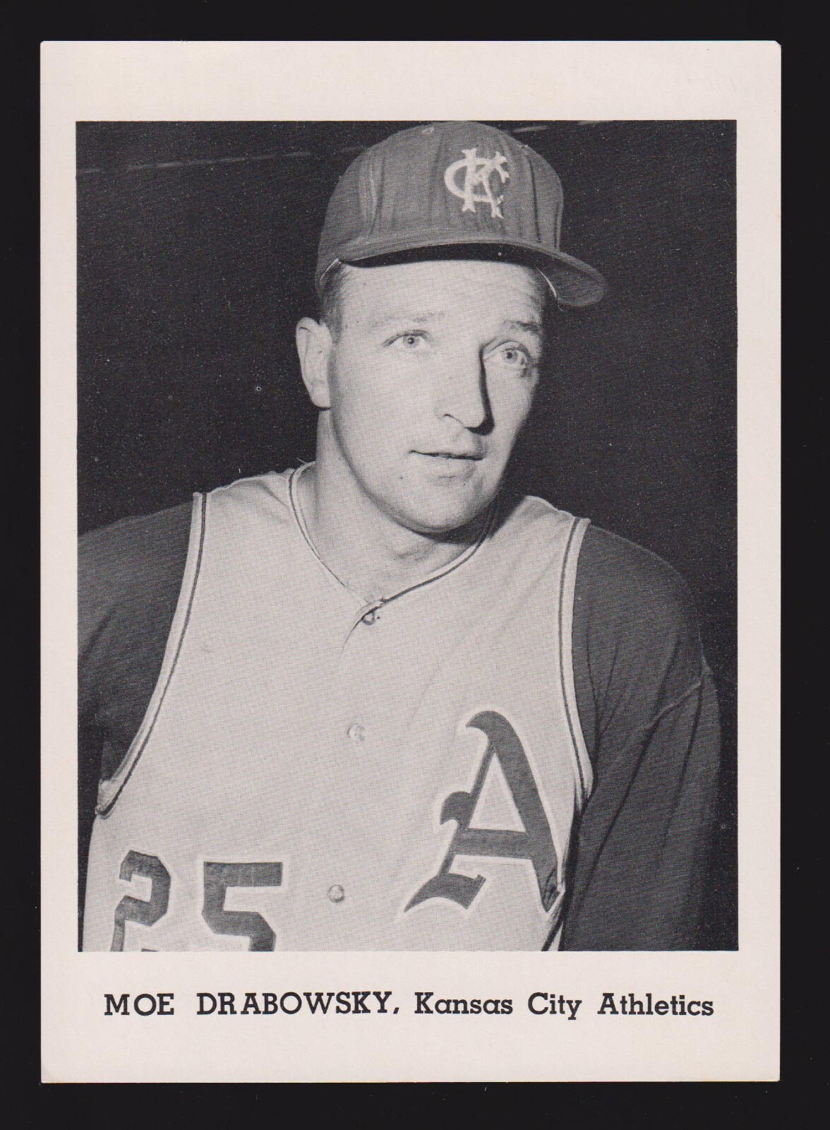 1958-65 JAY PUBLISHING Moe Drabowsky ATHLETICS A’s 5×7 PICTURE PACK PHOTO EX A