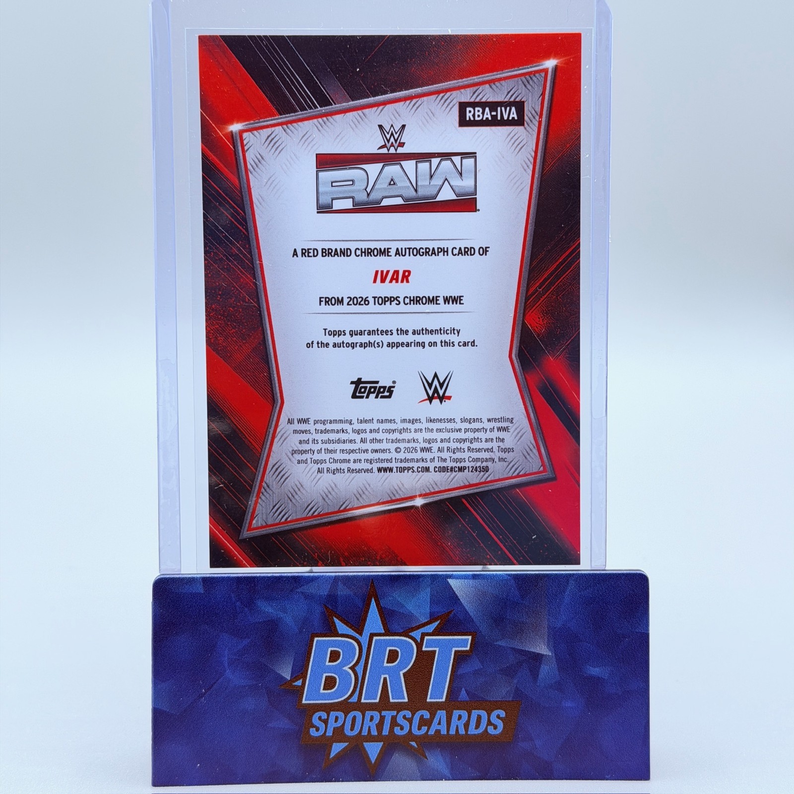 2026 Topps Chrome WWE Ivar Red Brand Autographs Blue Refractor #/150 #RBA-IVA