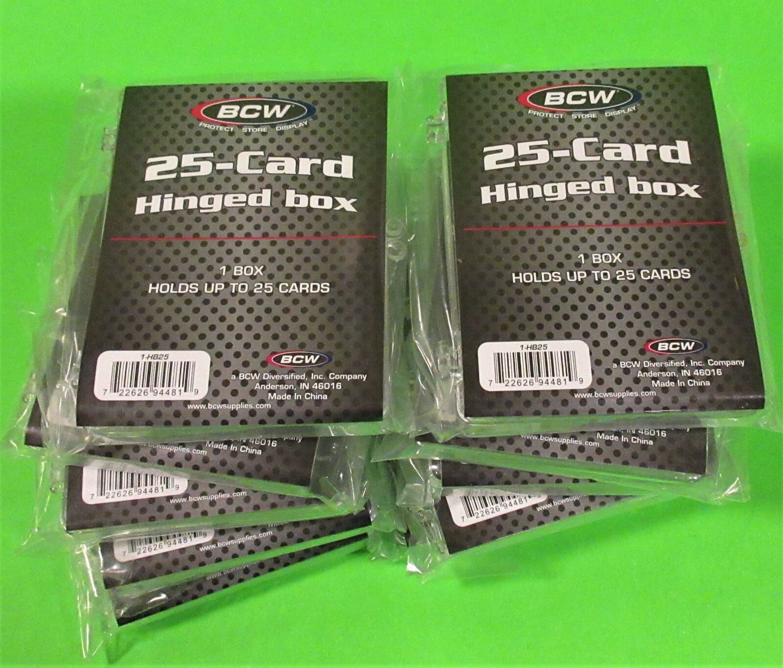 25-CARD HINGED BOX FOR STANDARD SPORTS/ TRADING CARDS, 10 BOXES, HB25 BY BCW