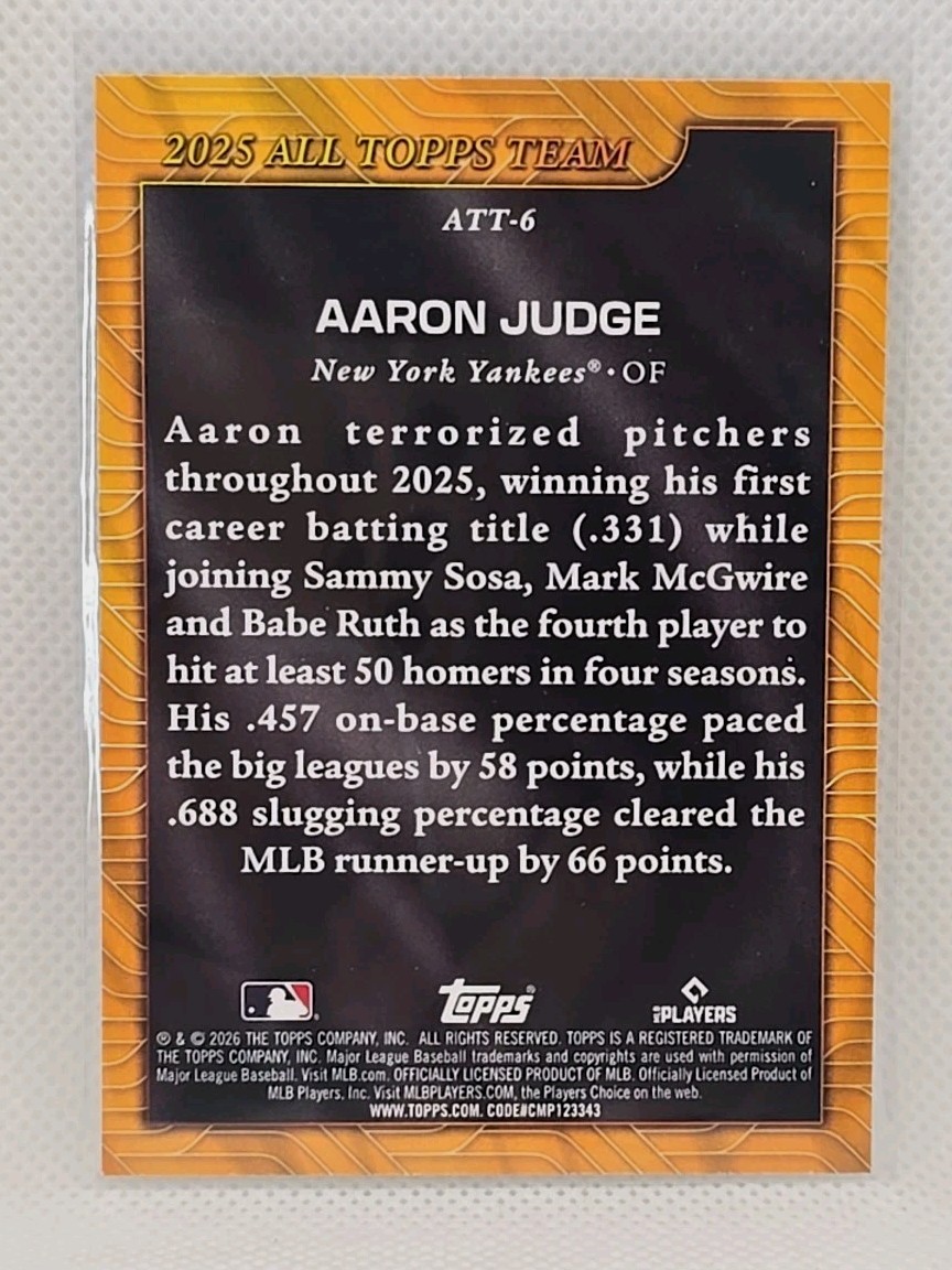 2025 Topps Series 1 – 2024 All-Topps Team Aaron Judge #ATT-1