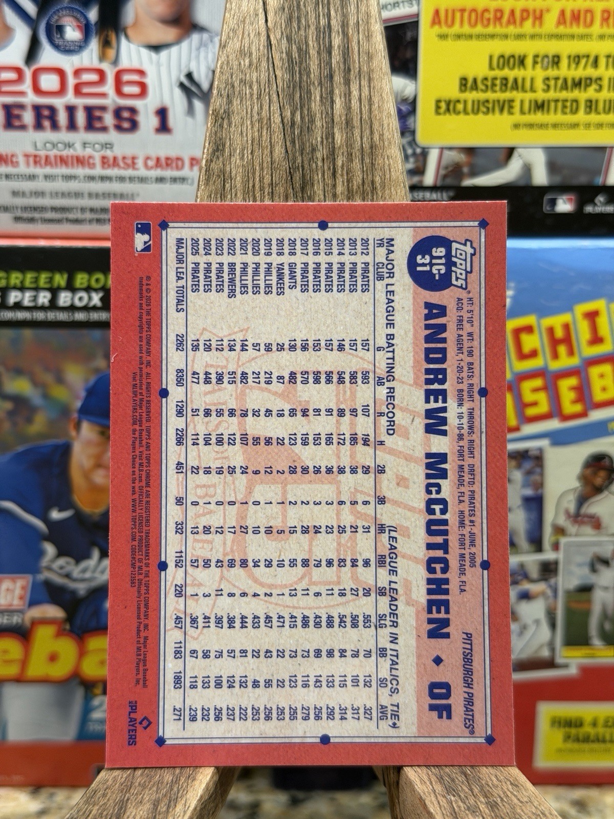 2026 Topps Series 1 Andrew McCutchen #91C-31 1991 Silver Pack Mojo Pirates