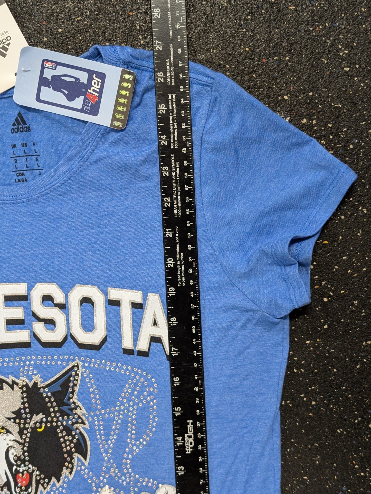 NWT Minnesota Timberwolves Womens Adidas NBA S/S T Shirt Blue L