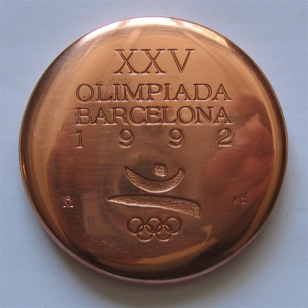 Official Olympic Participation Medal Barcelona 1992 in Unfinished Copper Rare!